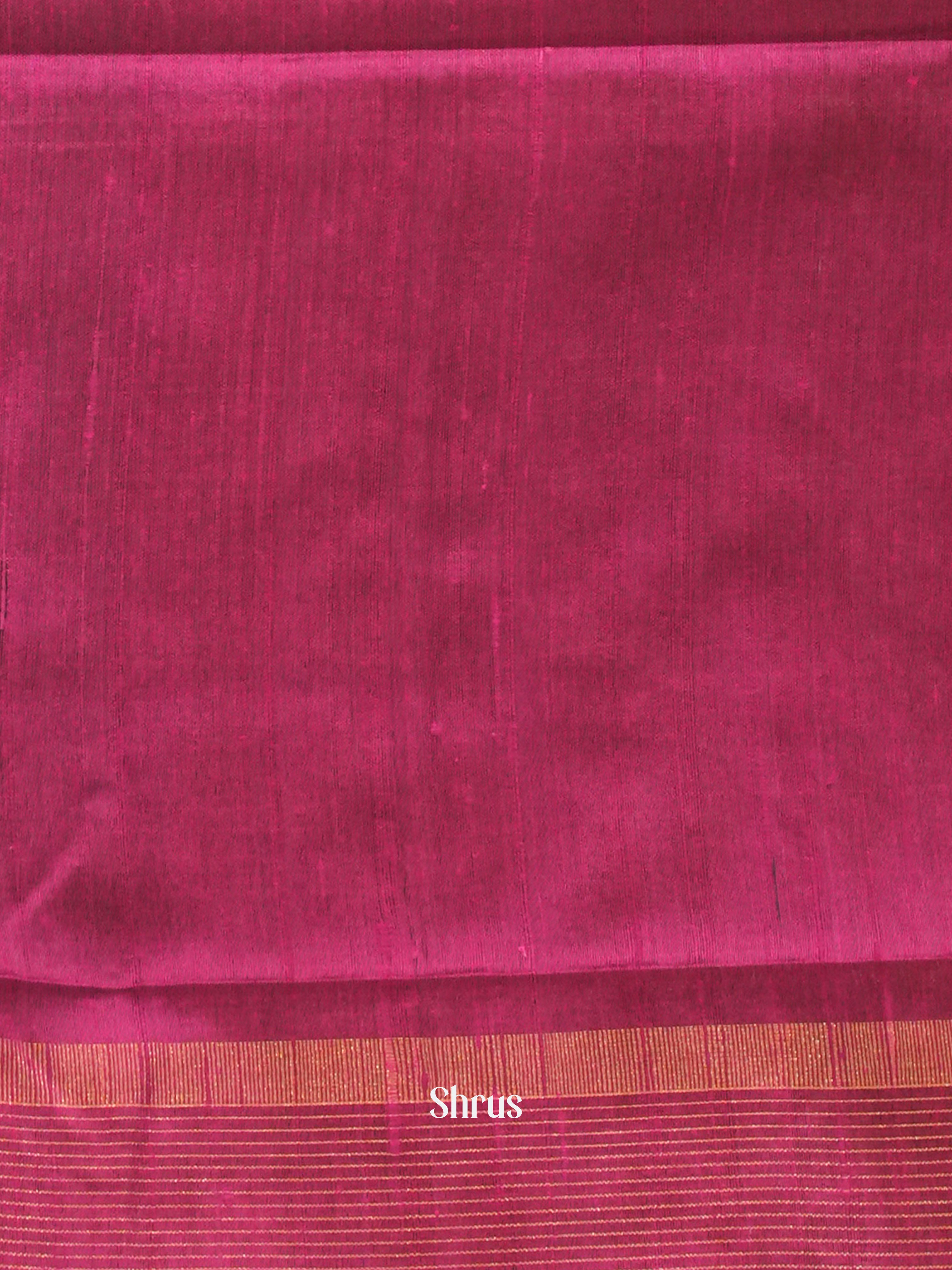 Green & Majenta - Raw silk saree