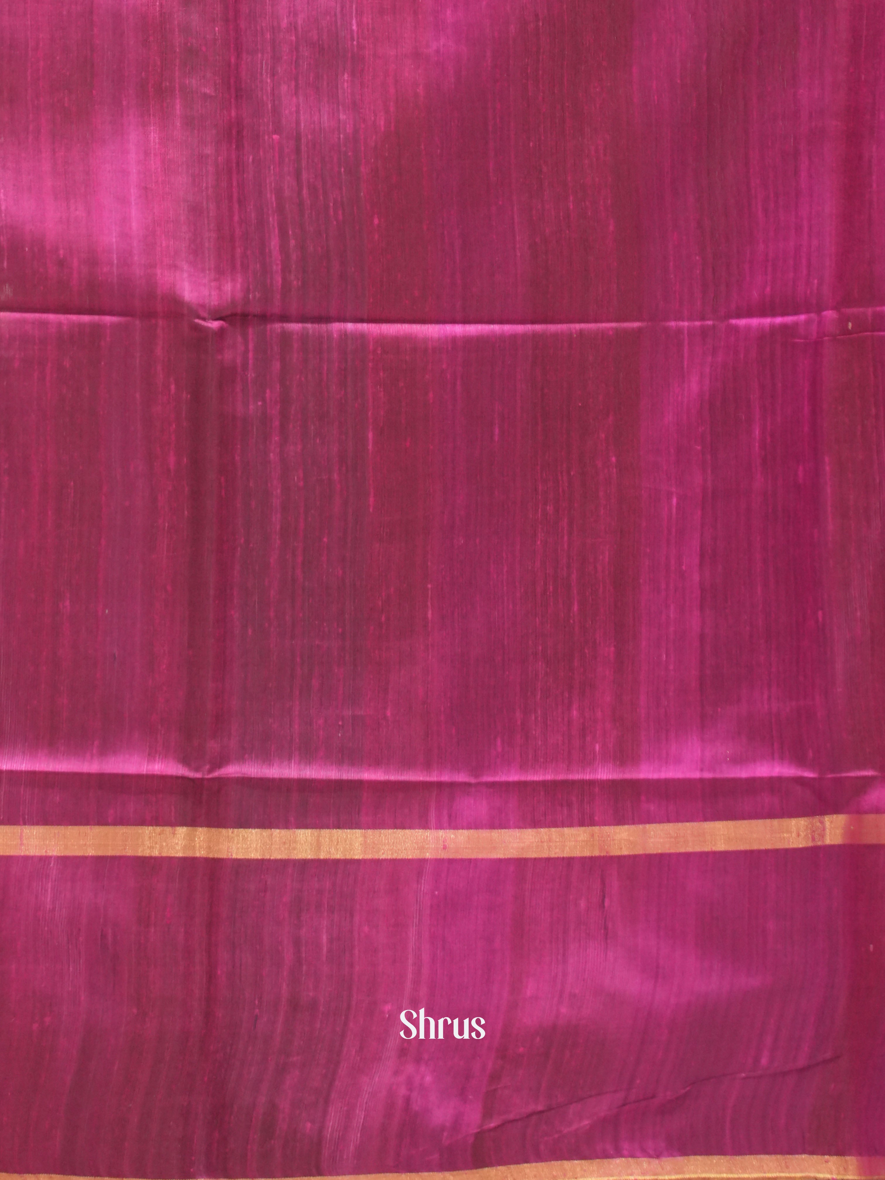 Grey & Pink - Raw silk saree