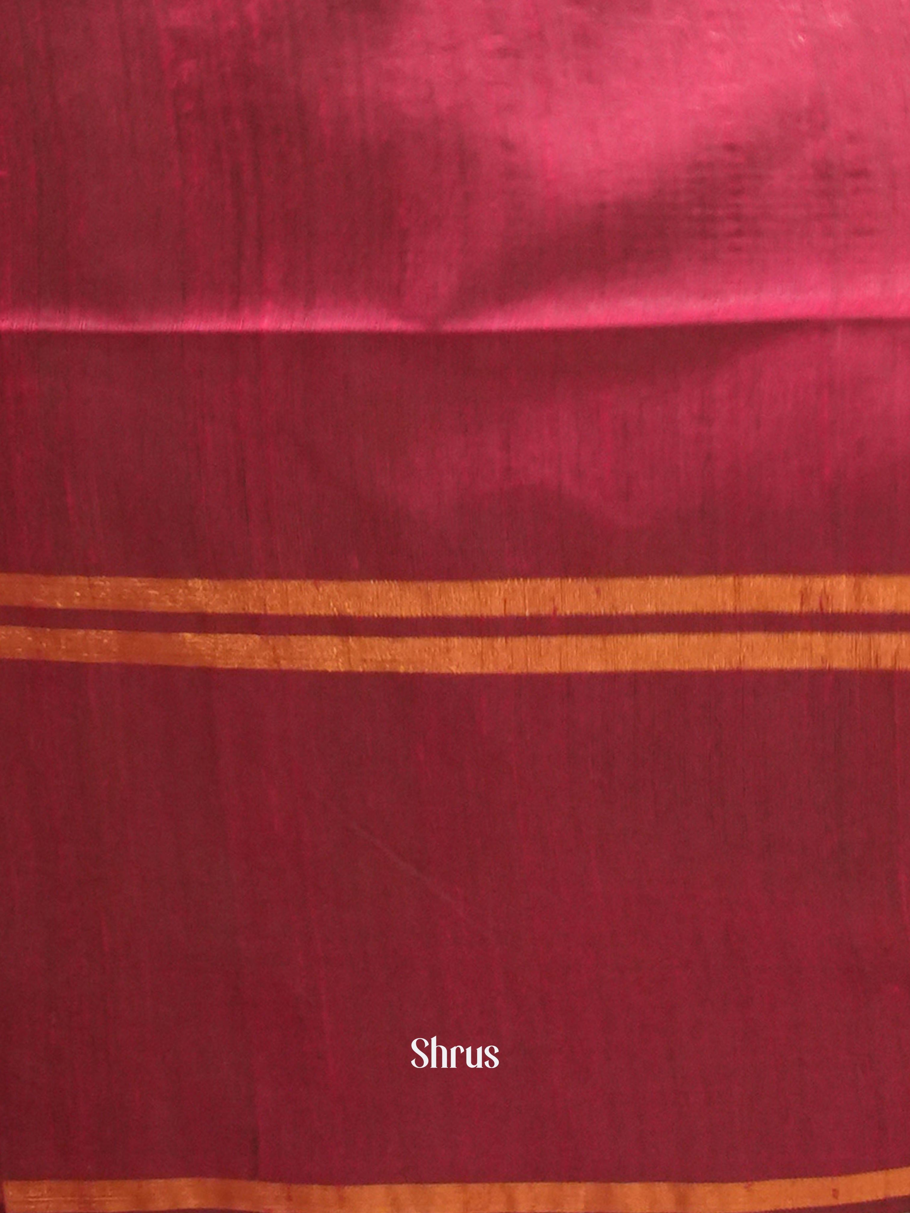 Black & Maroon - Raw silk saree