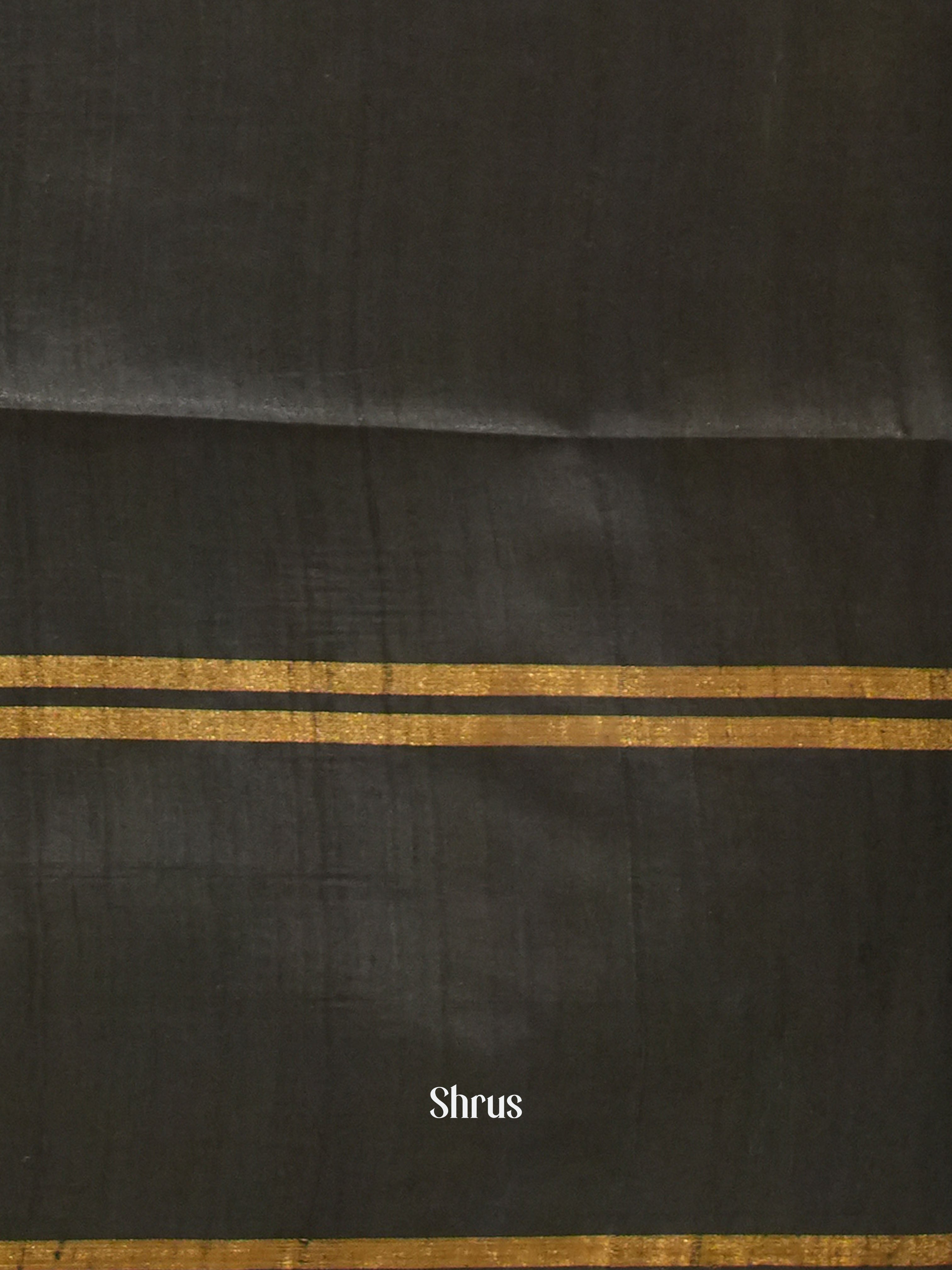 Blue & Black - Raw silk saree