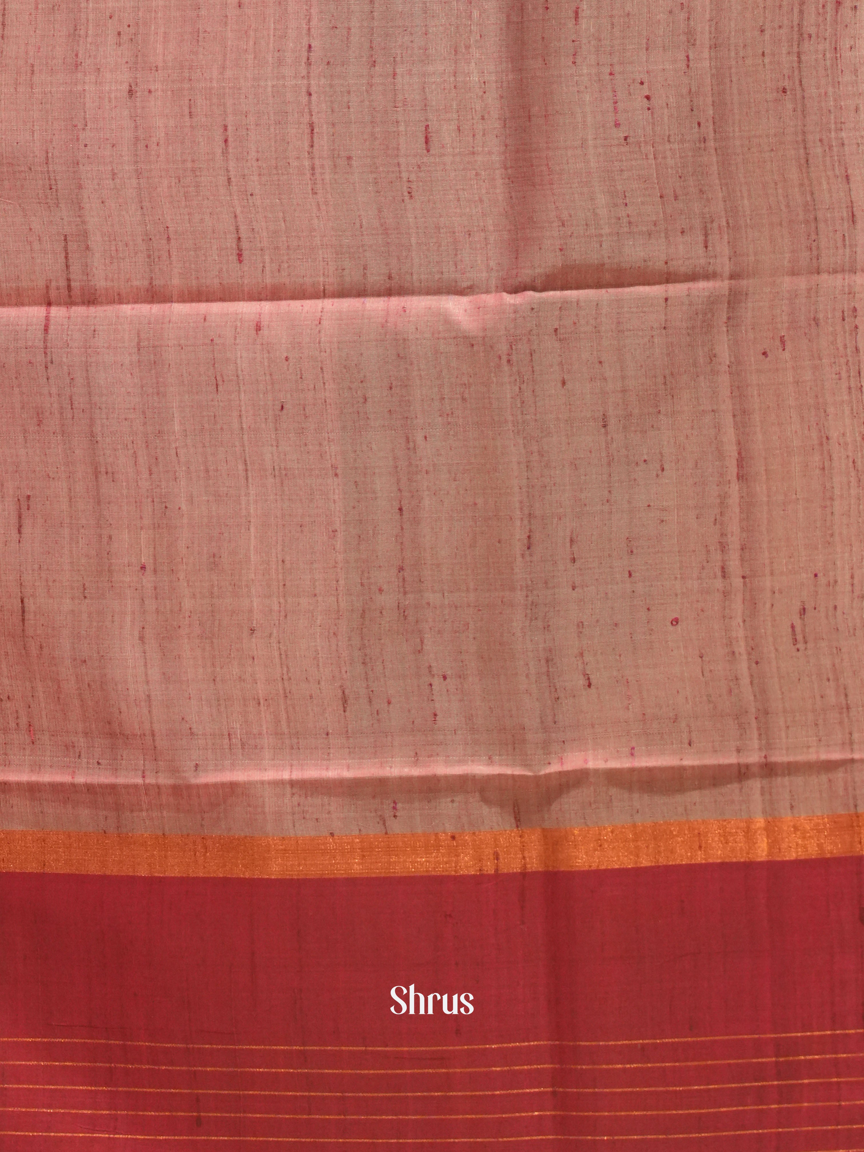 Pink & Red - Raw silk saree