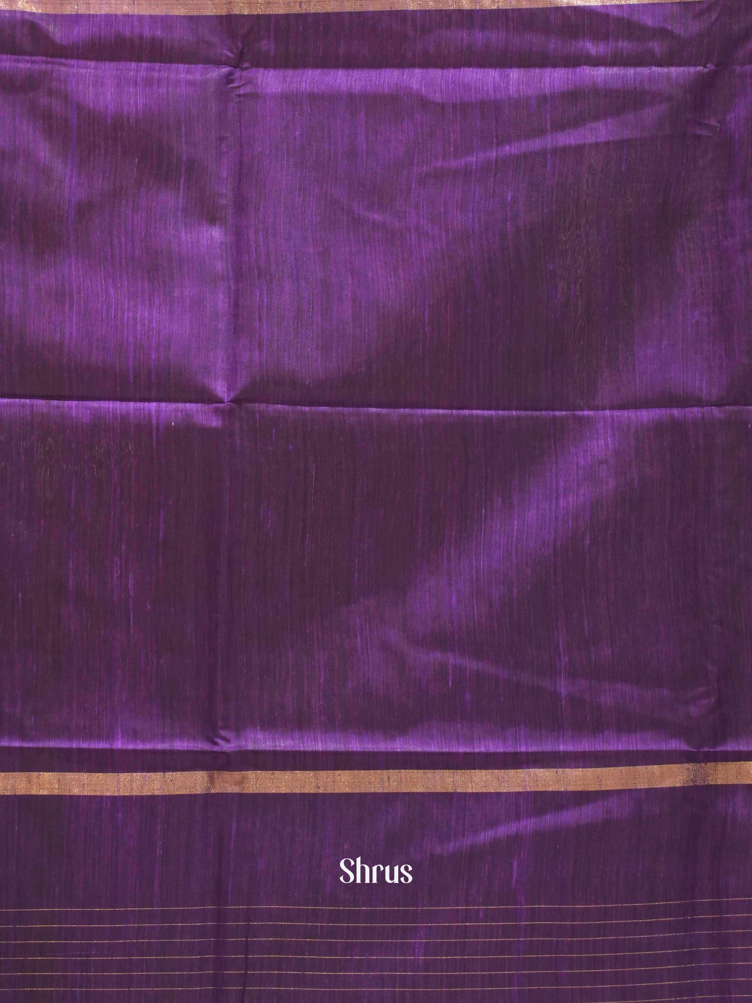 Red & Violet - Raw silk saree