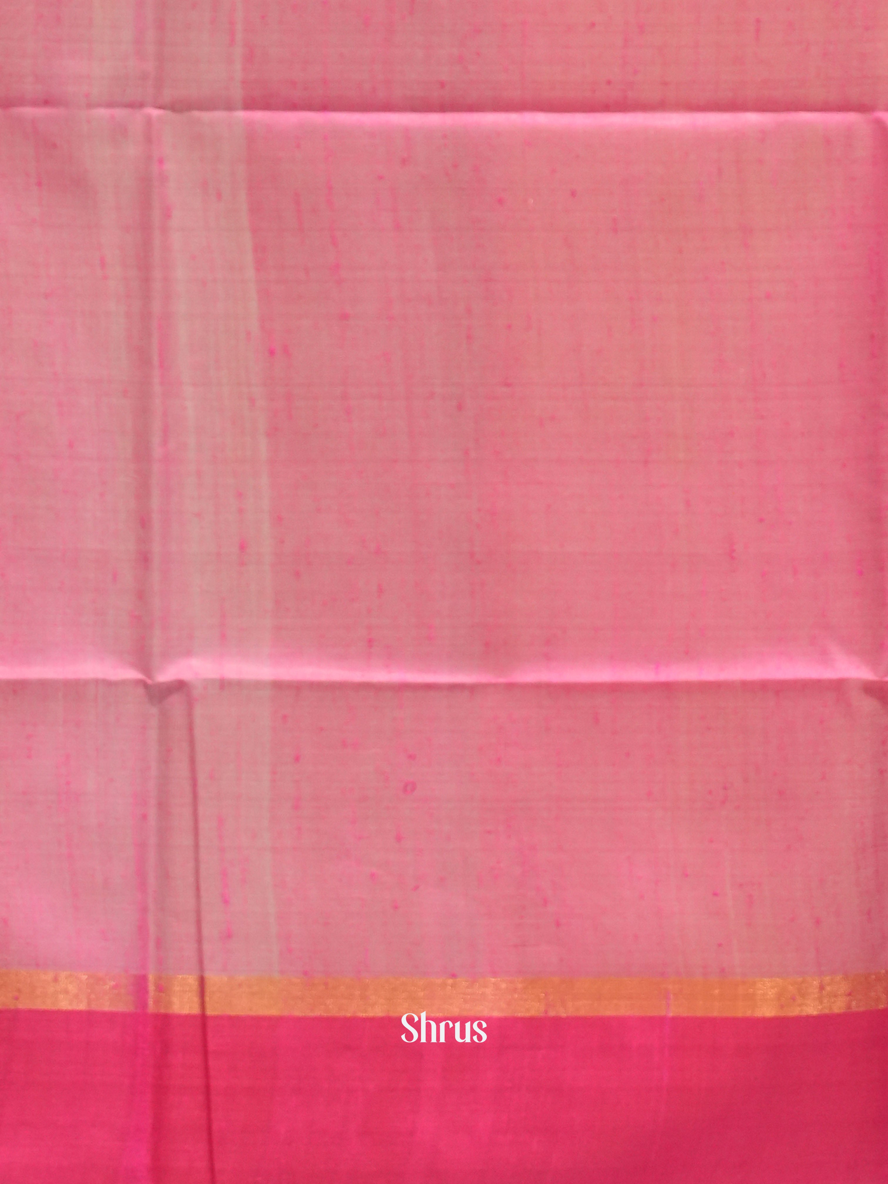 Blue & Pink - Raw Silk Saree