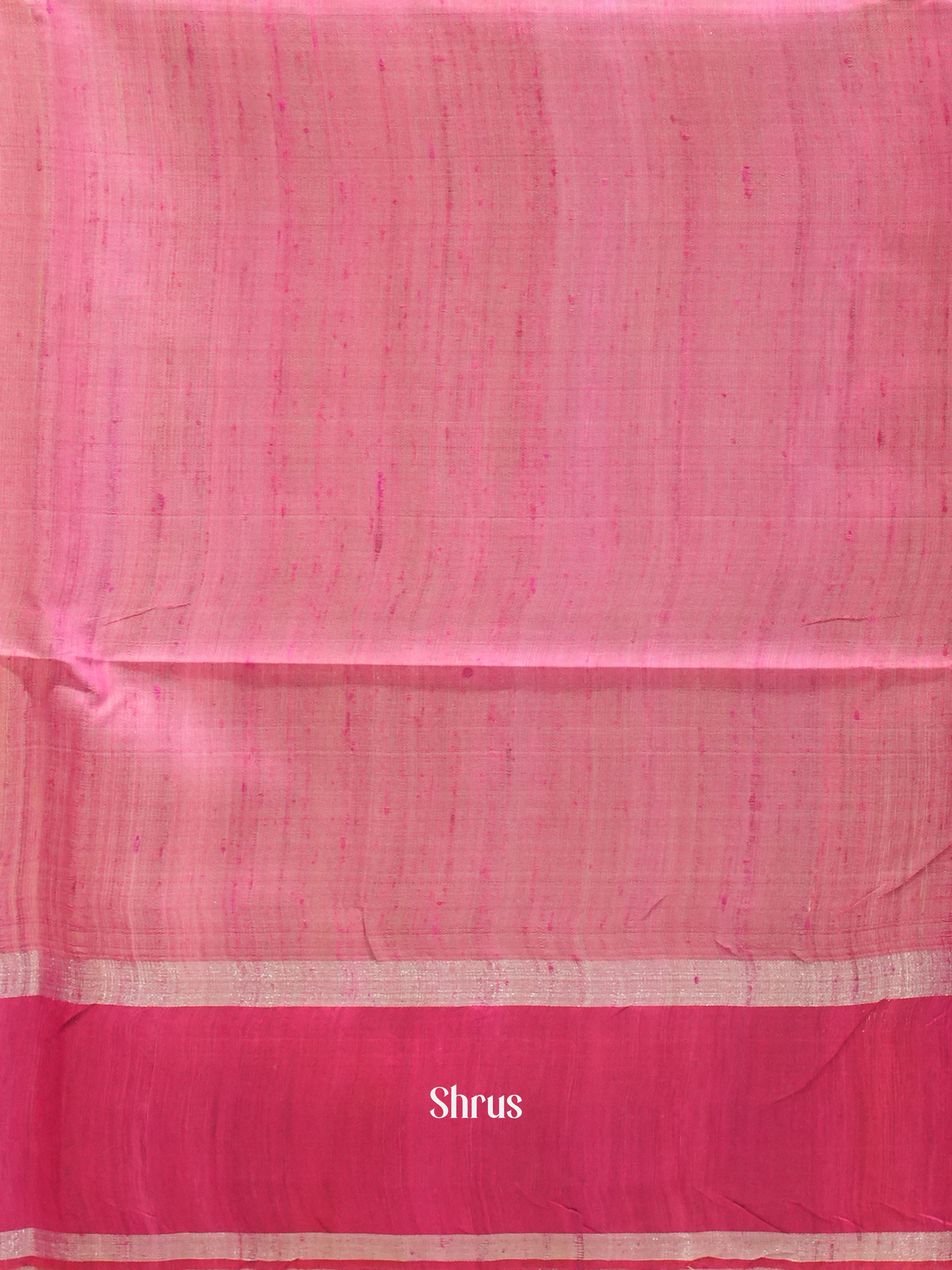 Peach & Pink - Raw Silk Saree