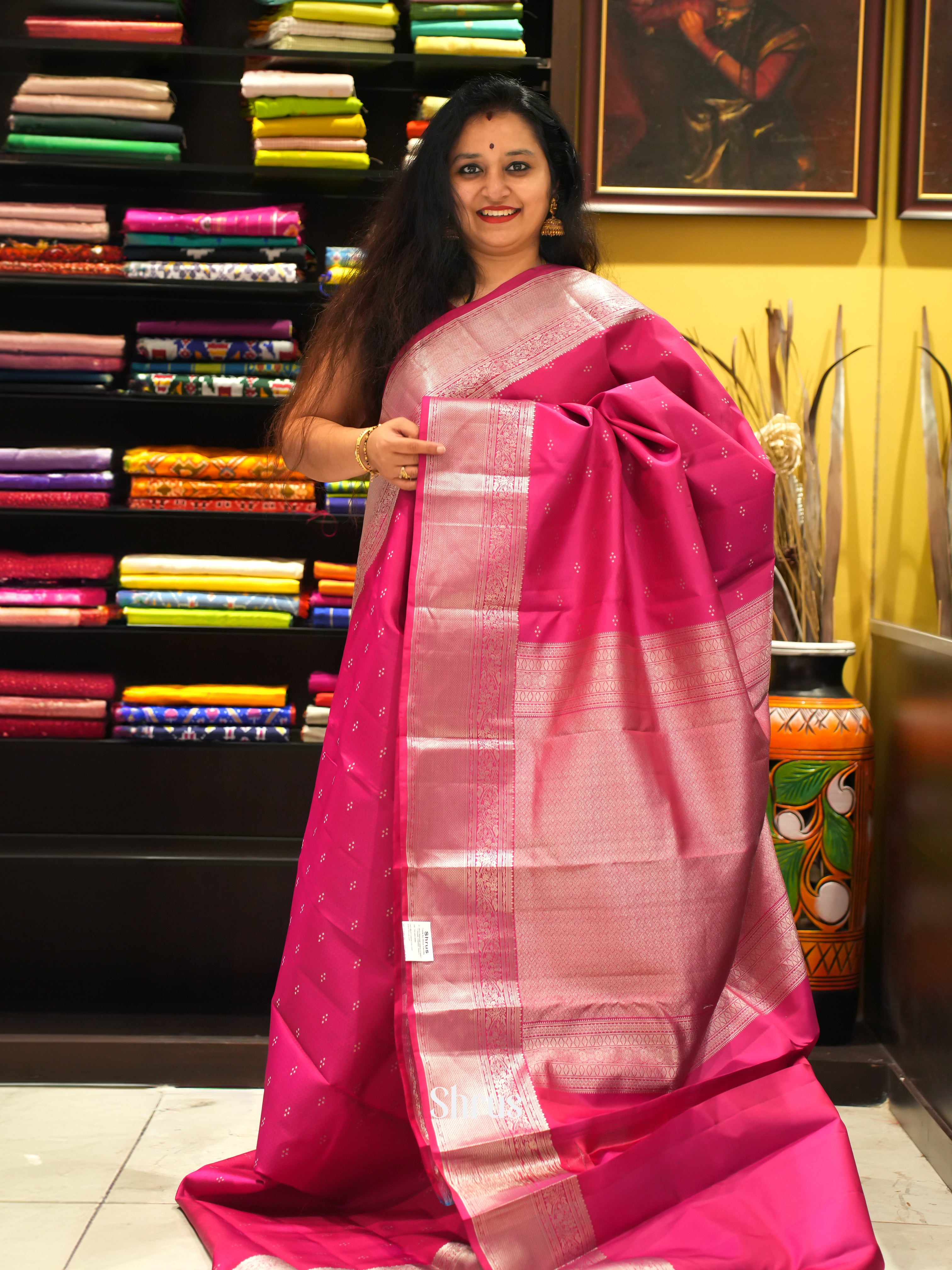 Pink(Single Tone) -Kanchipuram silk saree