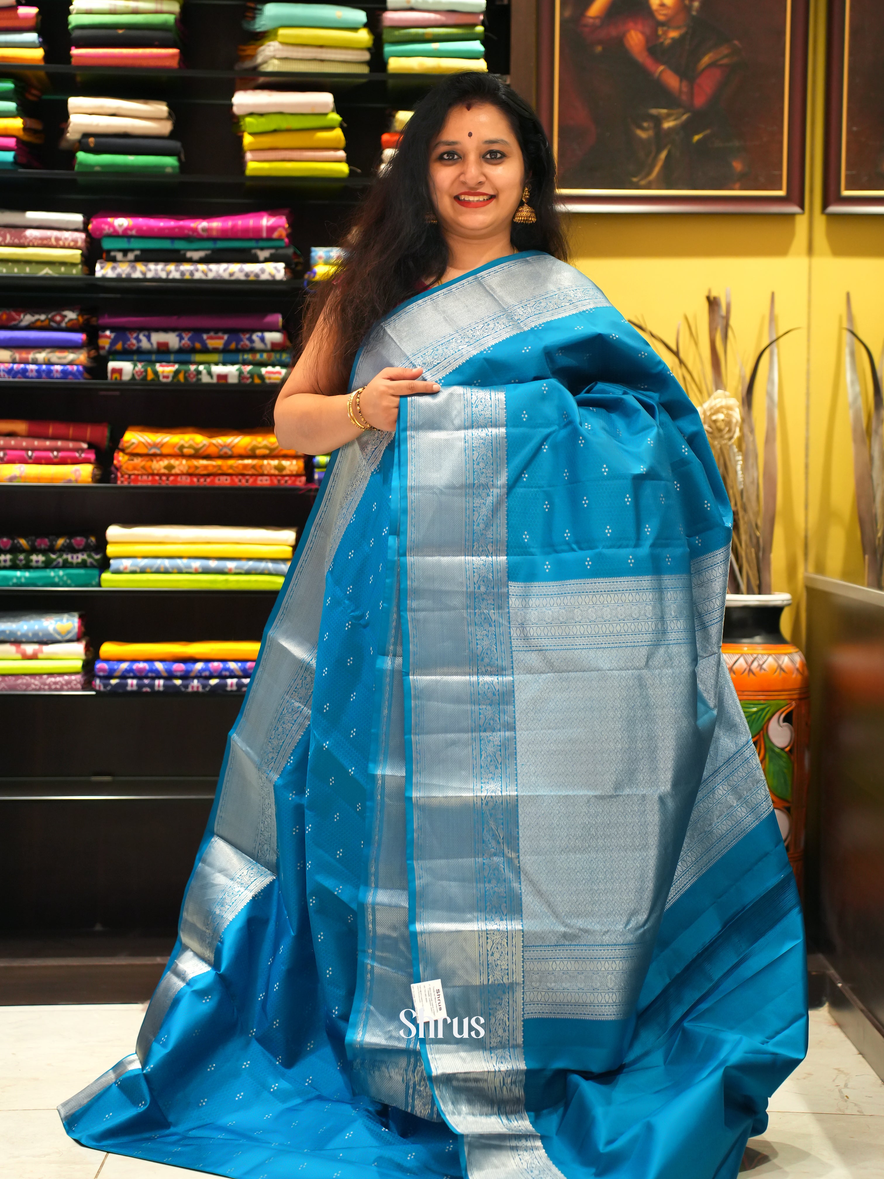 Blue(Single Tone) -Kanchipuram silk saree