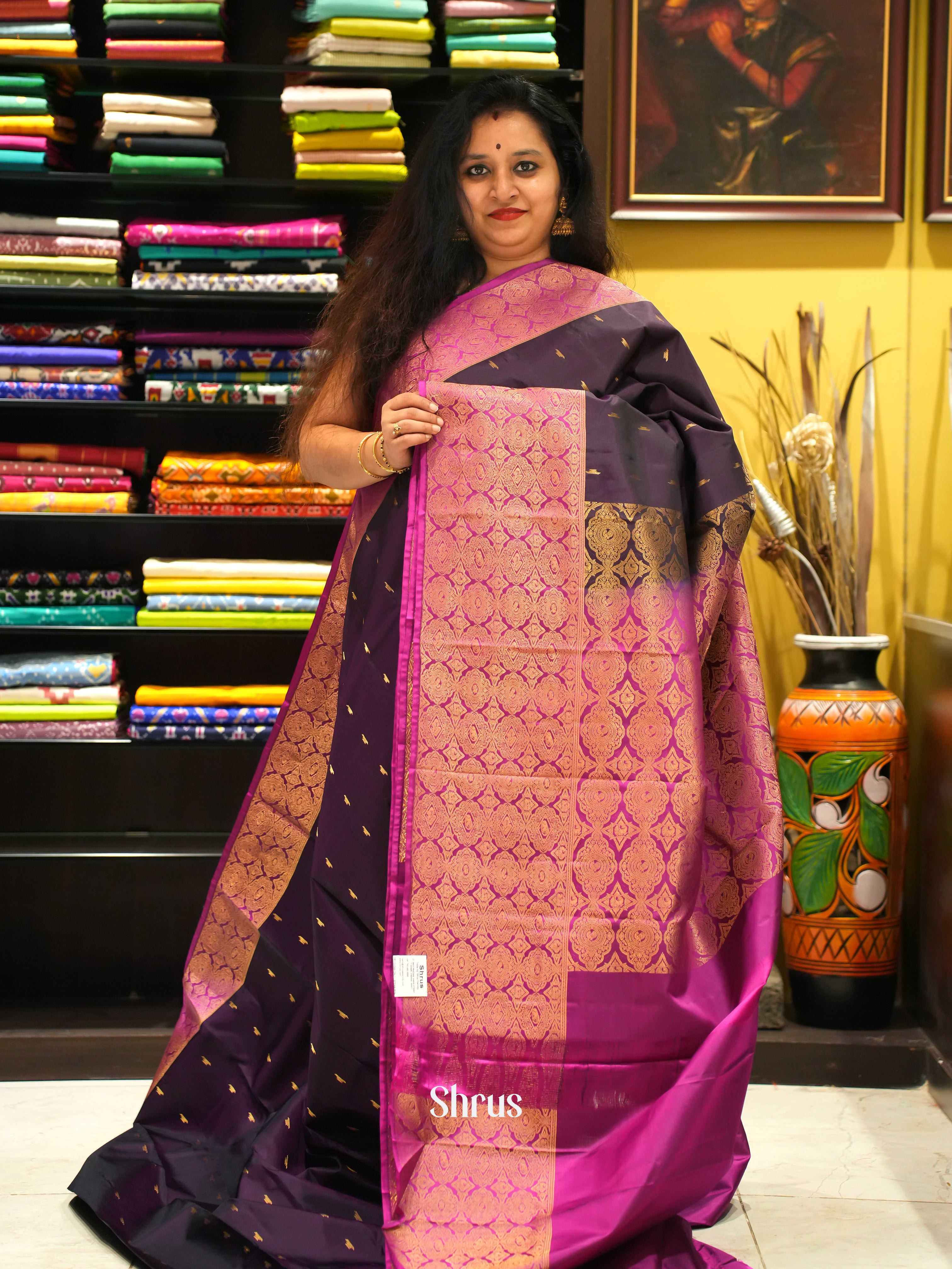 Purple & Majenta -Kanchipuram silk saree