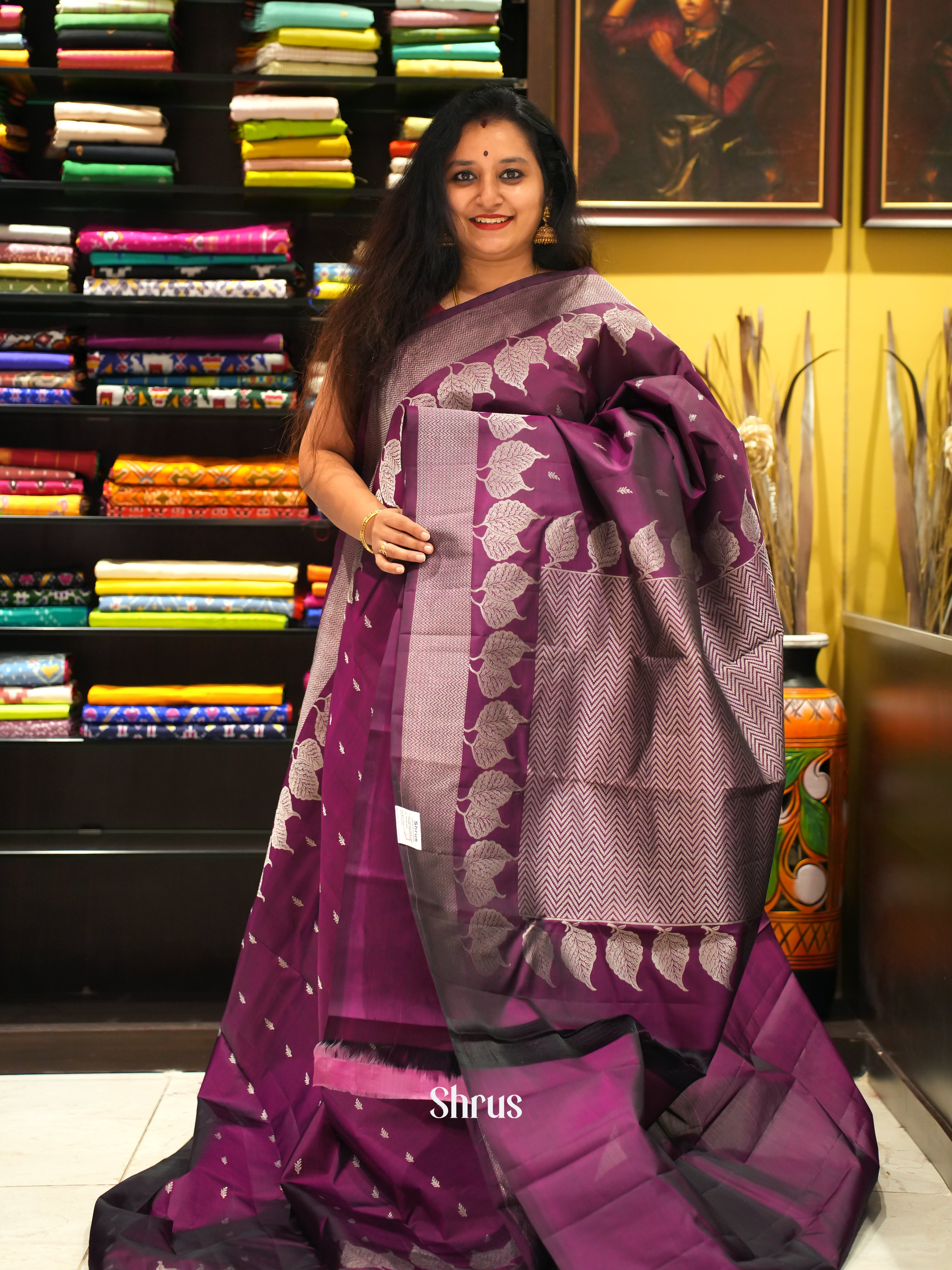 Purple(Single Tone) -Kanchipuram silk saree