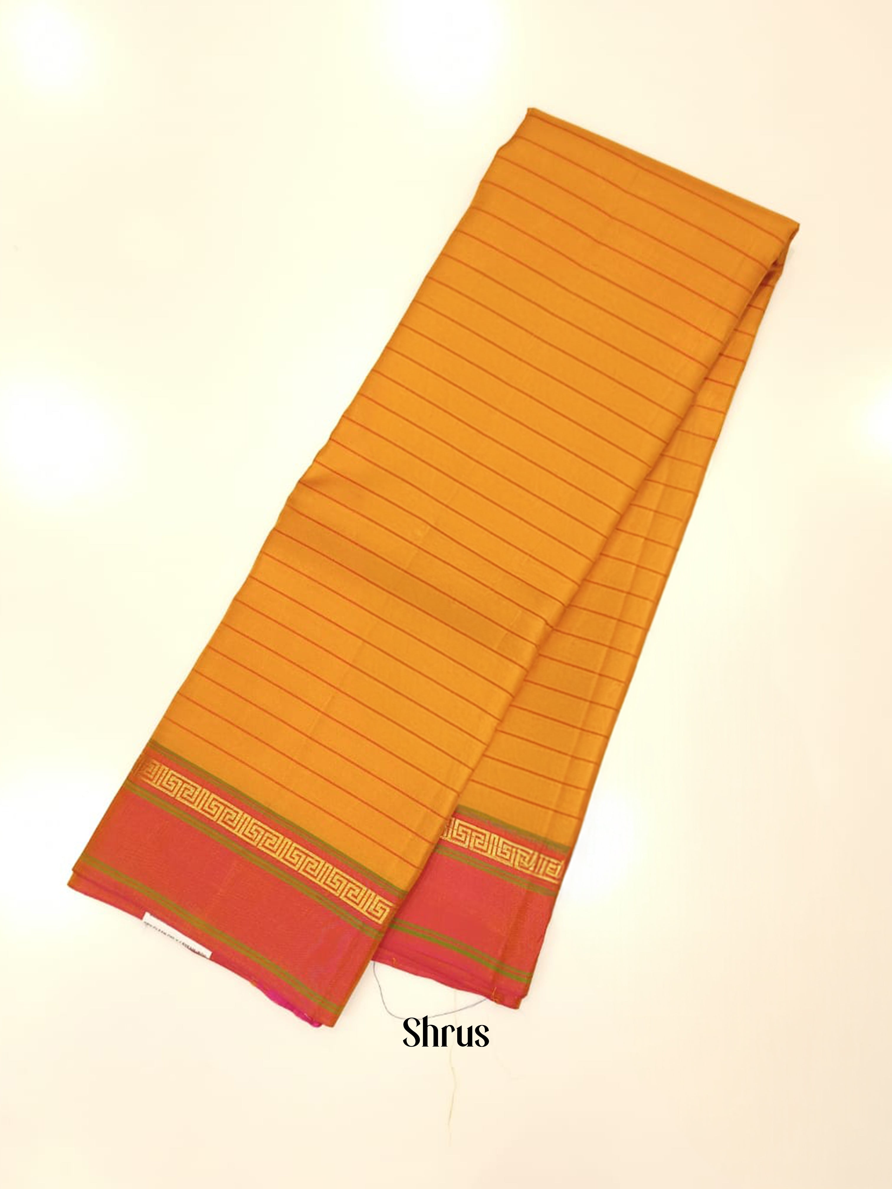 Yellow & Orange - Kanchipuram silk Saree