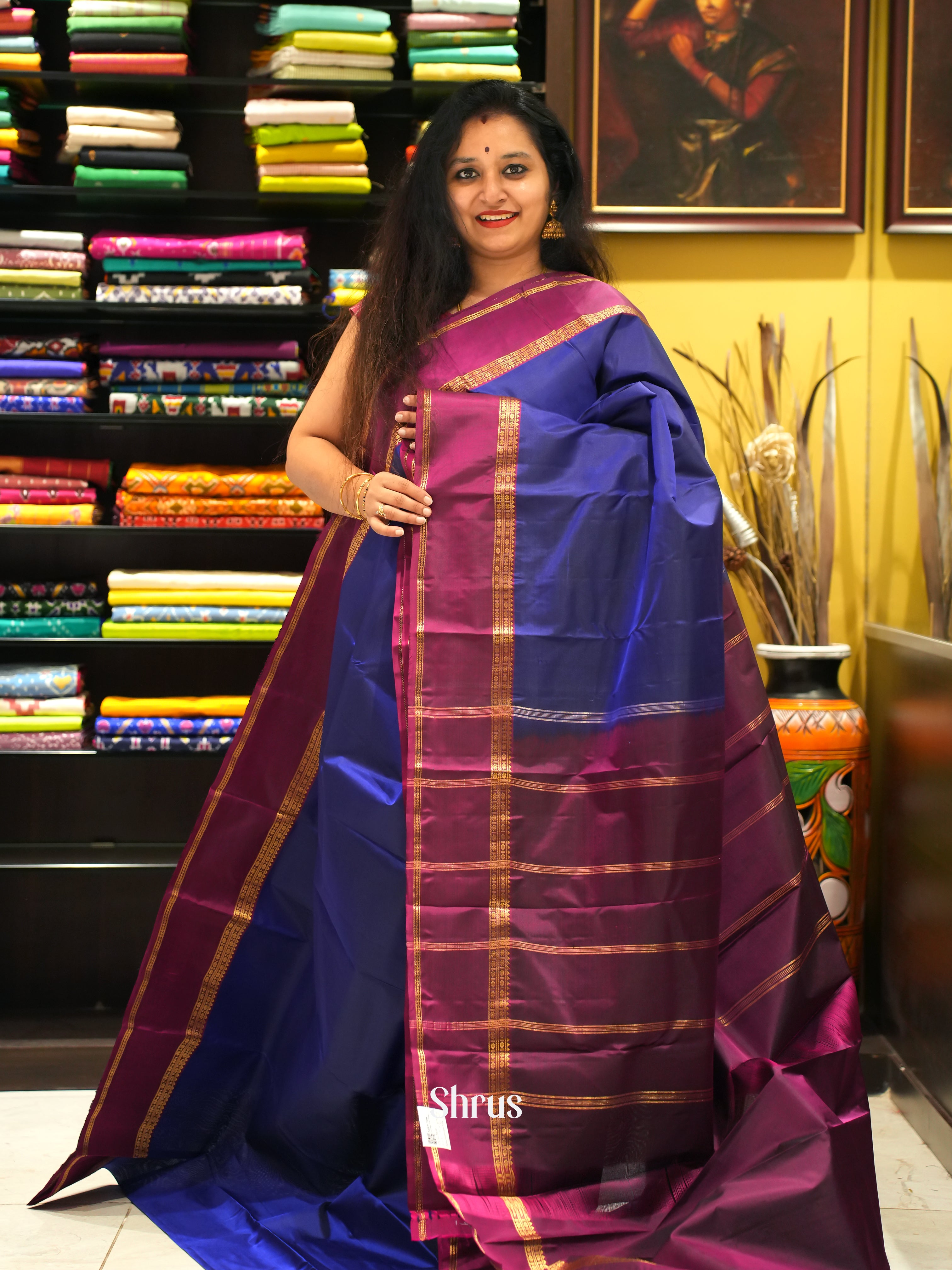 Blue & Purple -Kanchipuram silk saree