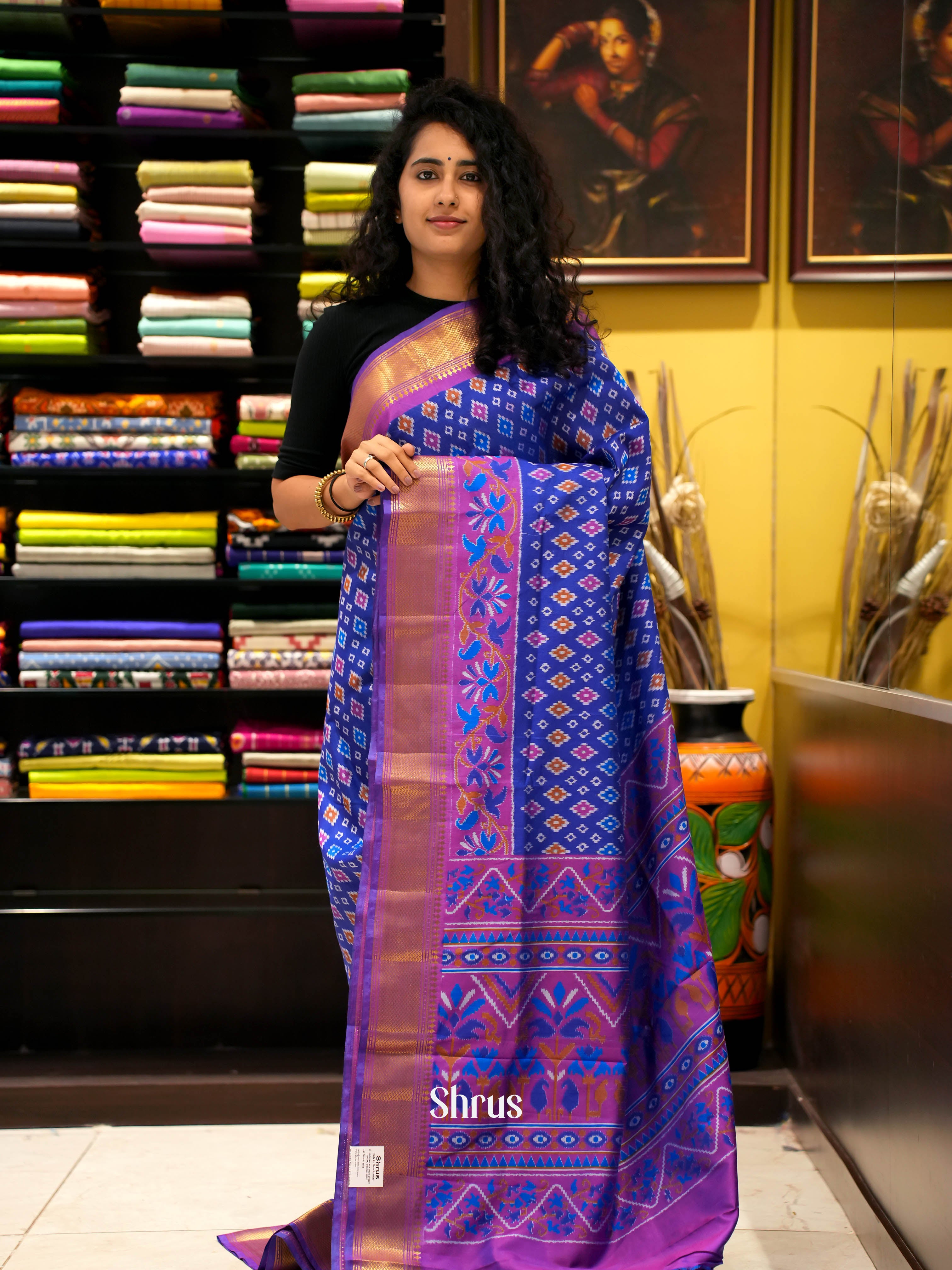 Blue & Purple - Semi Patola Saree