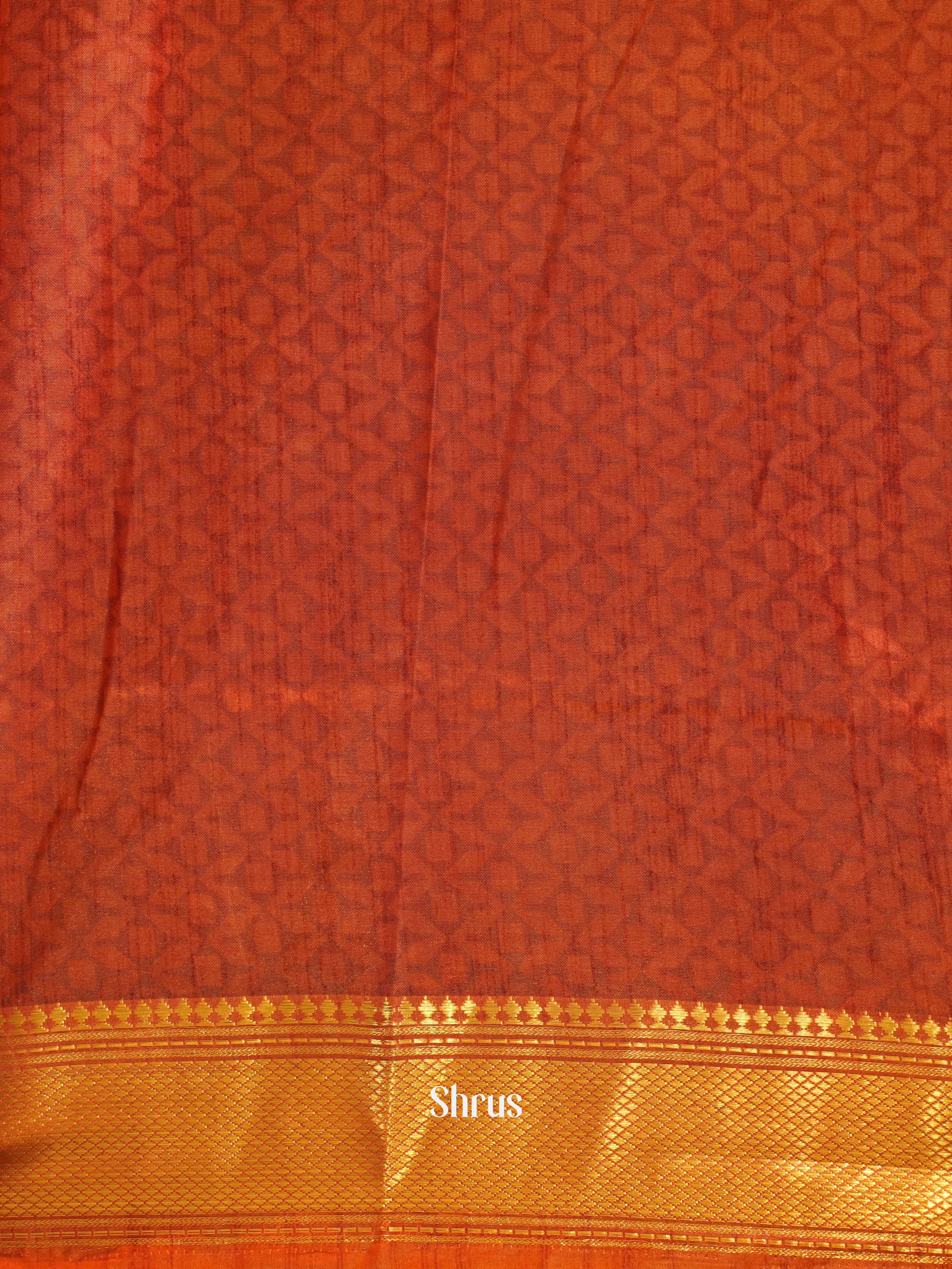 Orange & Brick - Semi Patola Saree