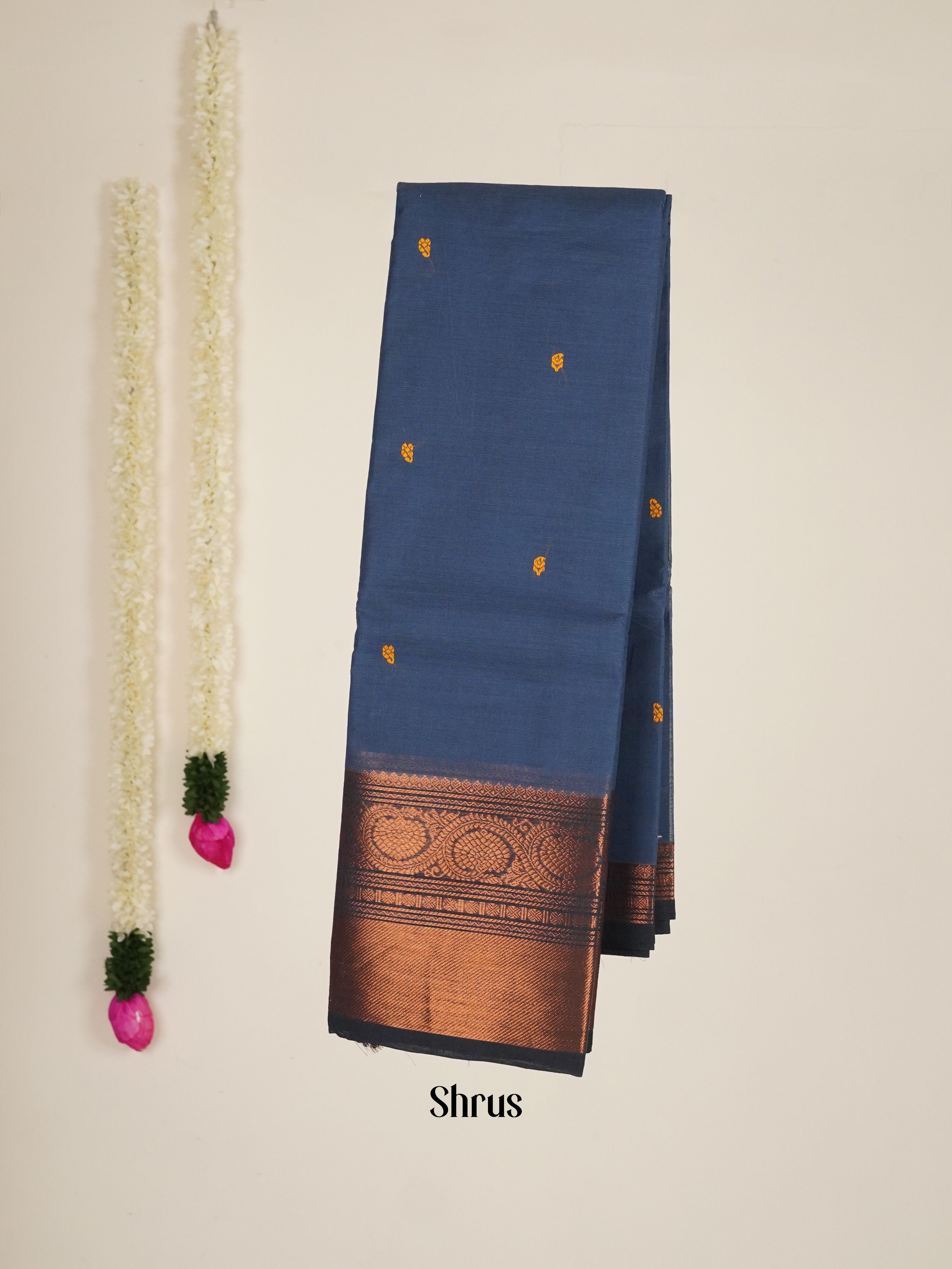 Grey & Black- Chettinad Cotton Saree