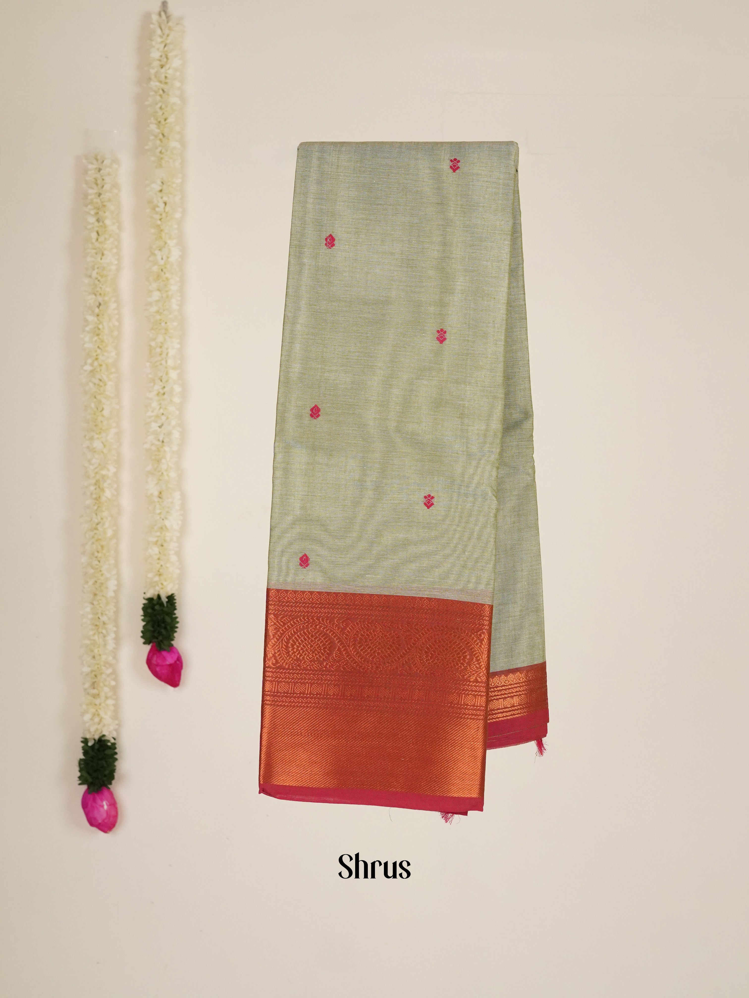 Grey & Pink -  Chettinad Cotton saree