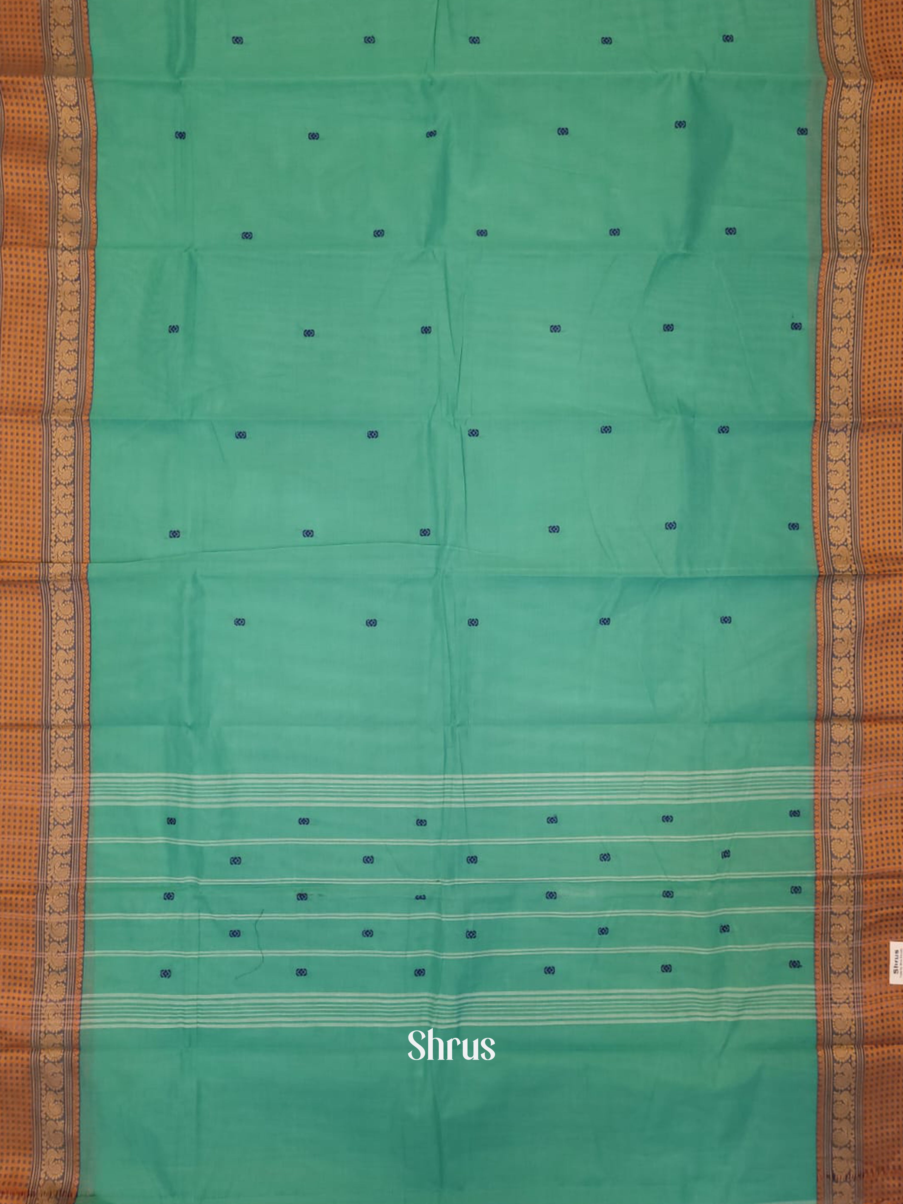 Ice Blue & Blue   - Chettinad Cotton Saree