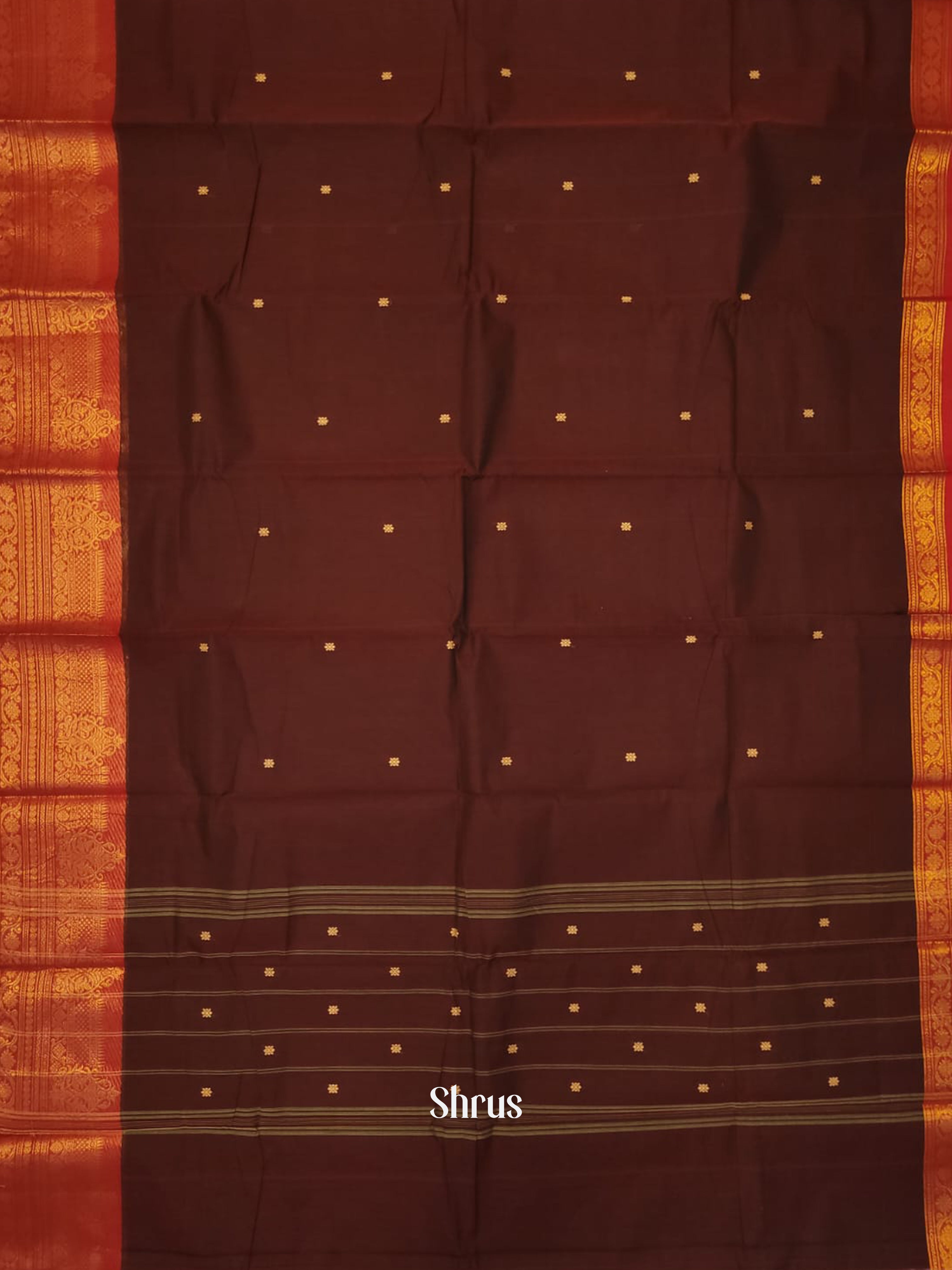 Brown & Red - Chettinad Cotton Saree