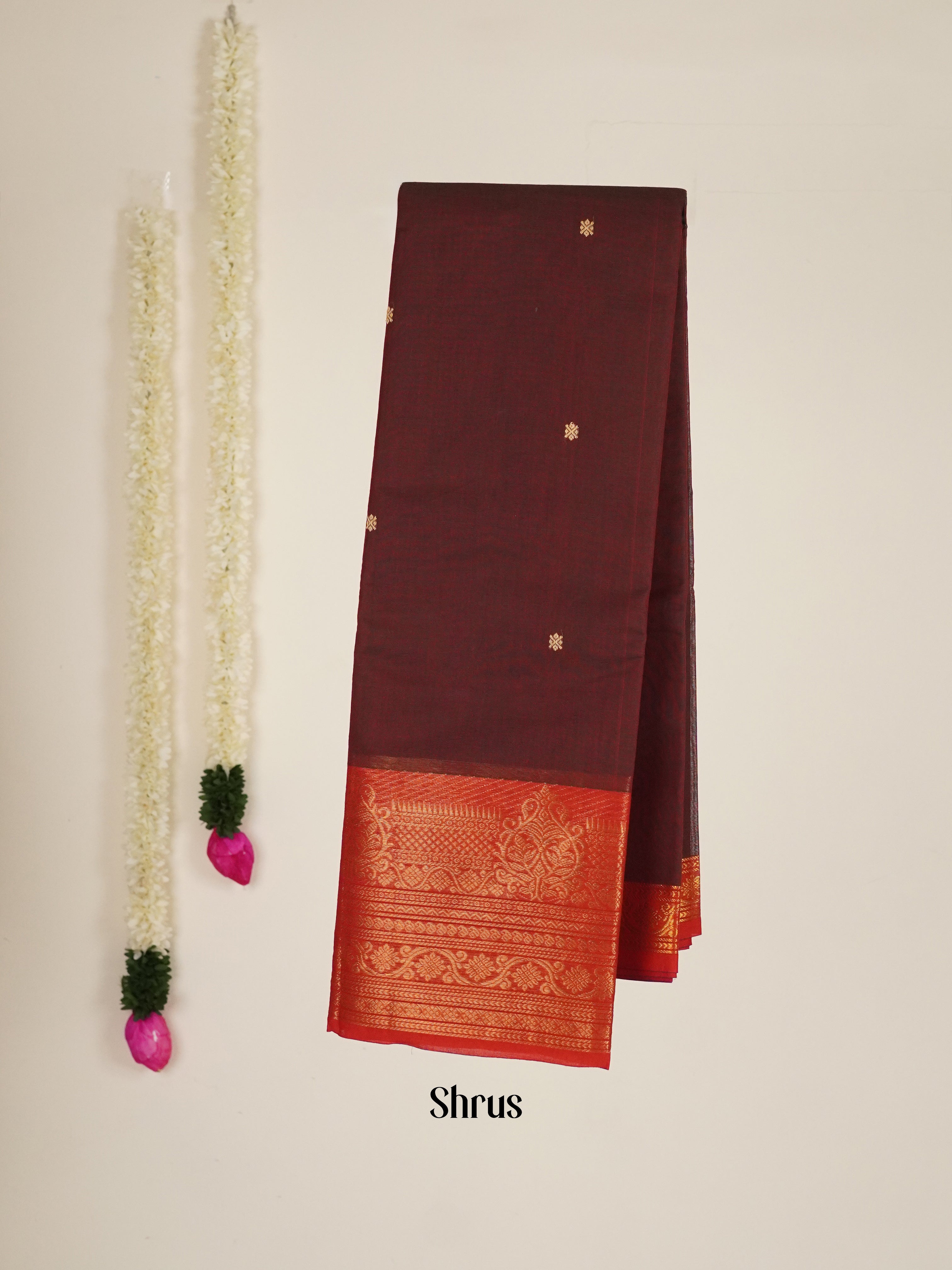 Brown & Red - Chettinad Cotton Saree