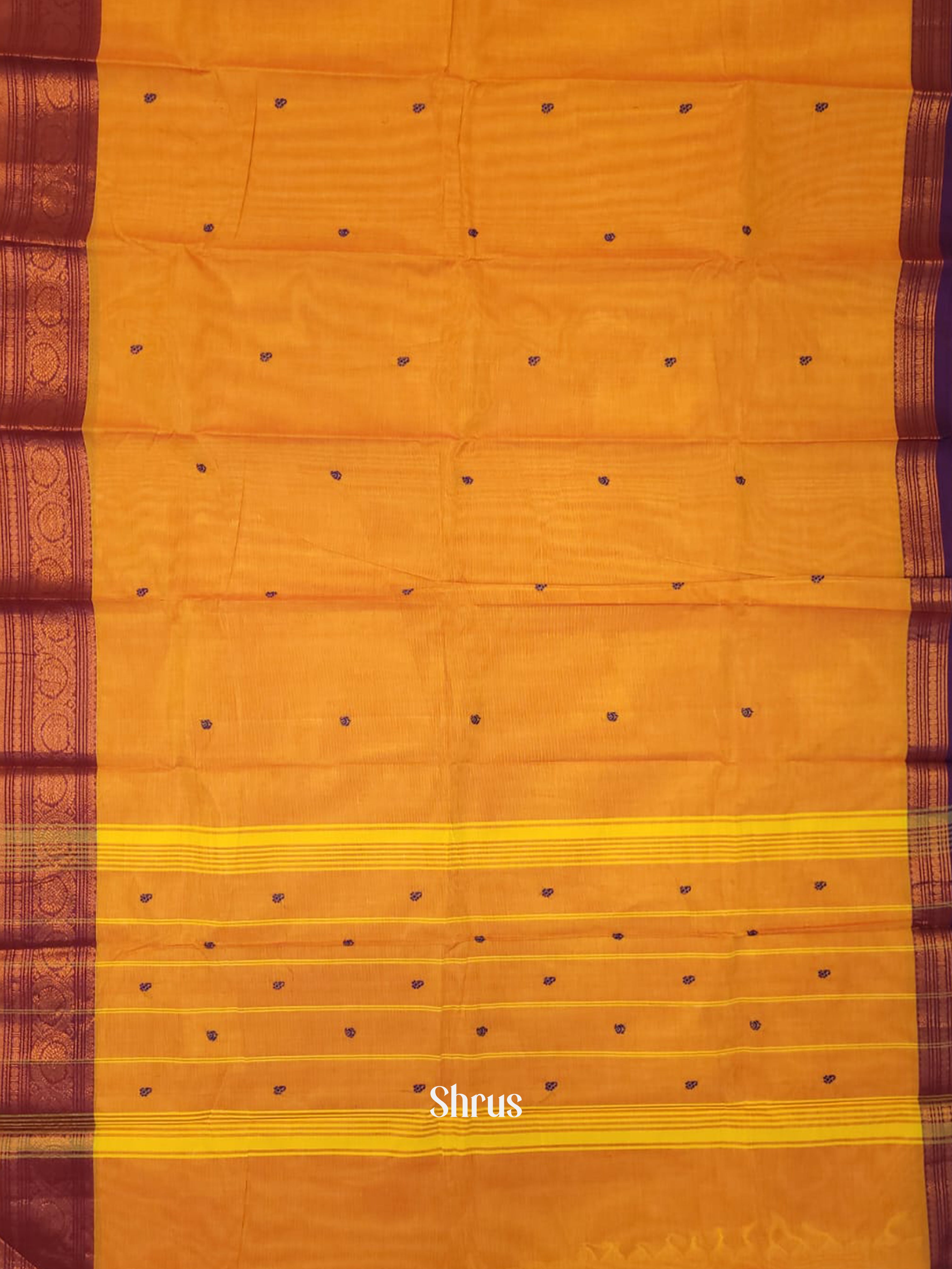 Yellow & Violet - Chettinad Cotton Saree