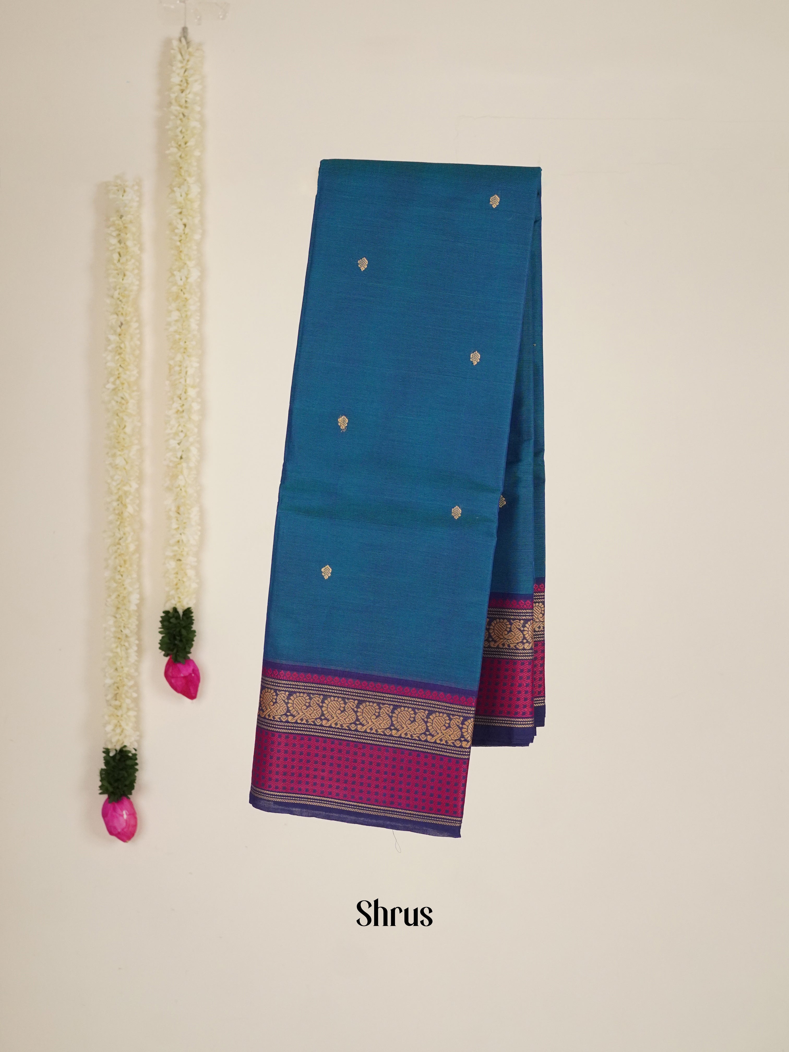 Blue & Pink - Chettinad Cotton Saree