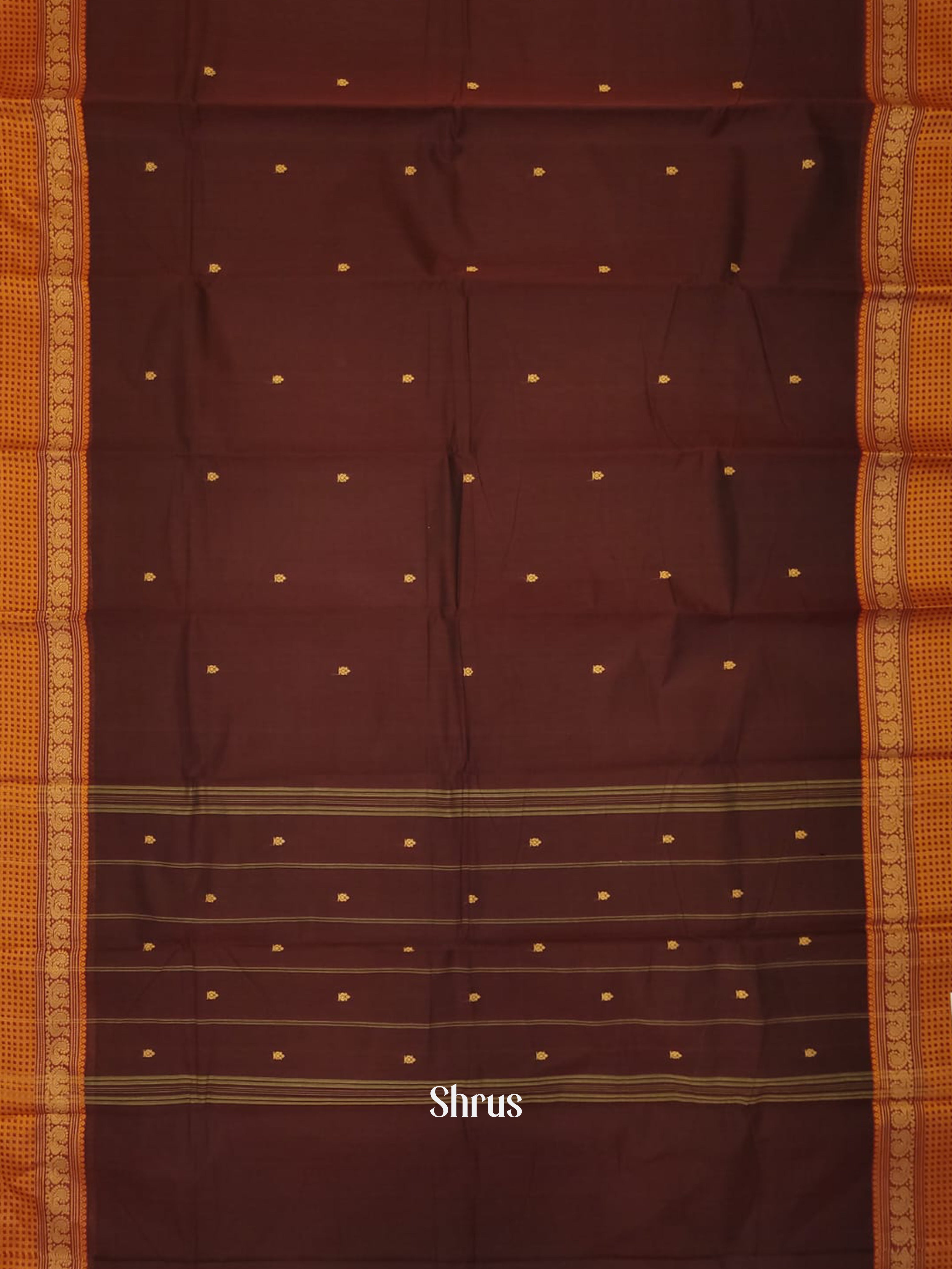 Brown & Red - Chettinad Cotton Saree