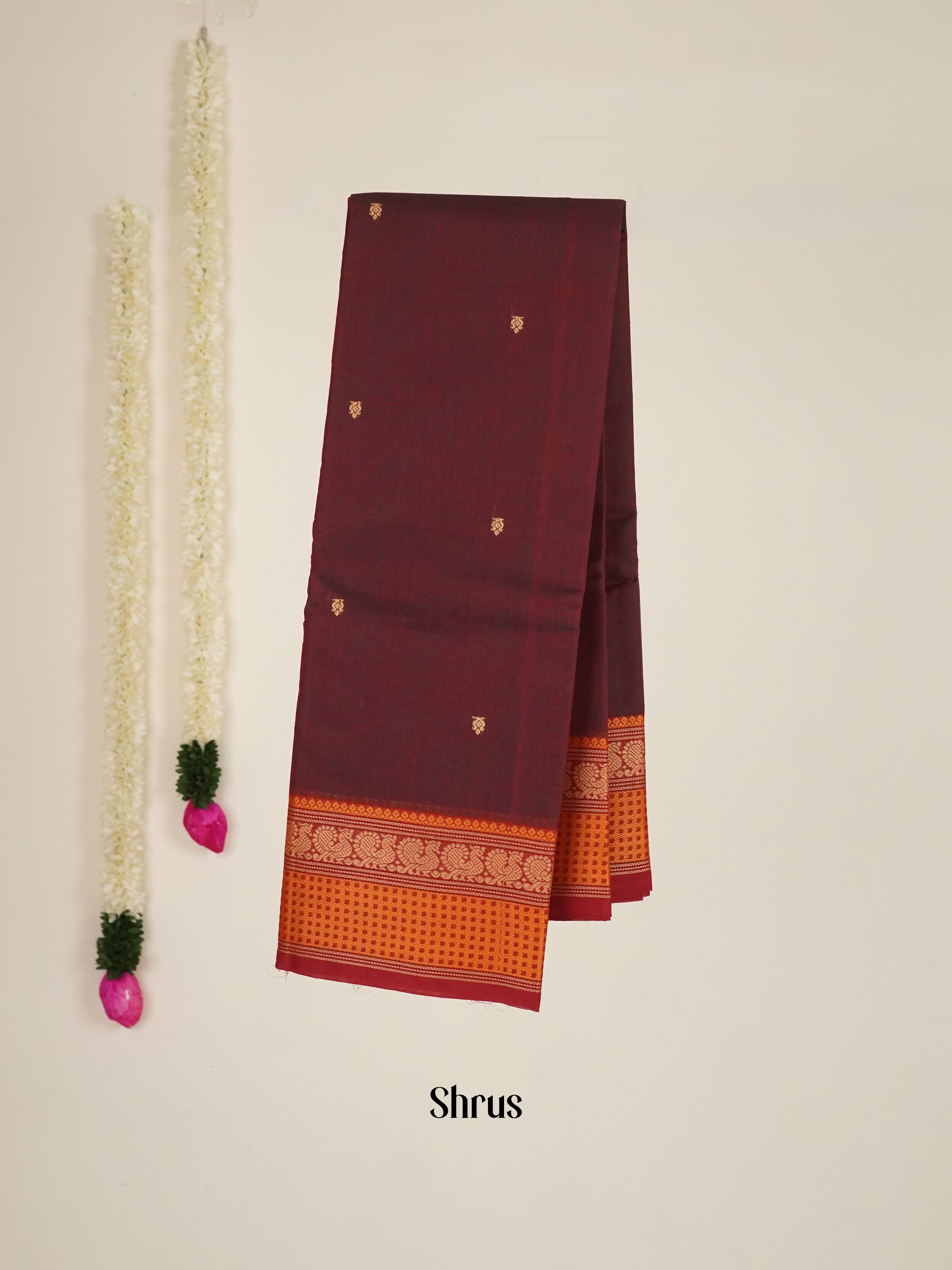 Brown & Red - Chettinad Cotton Saree