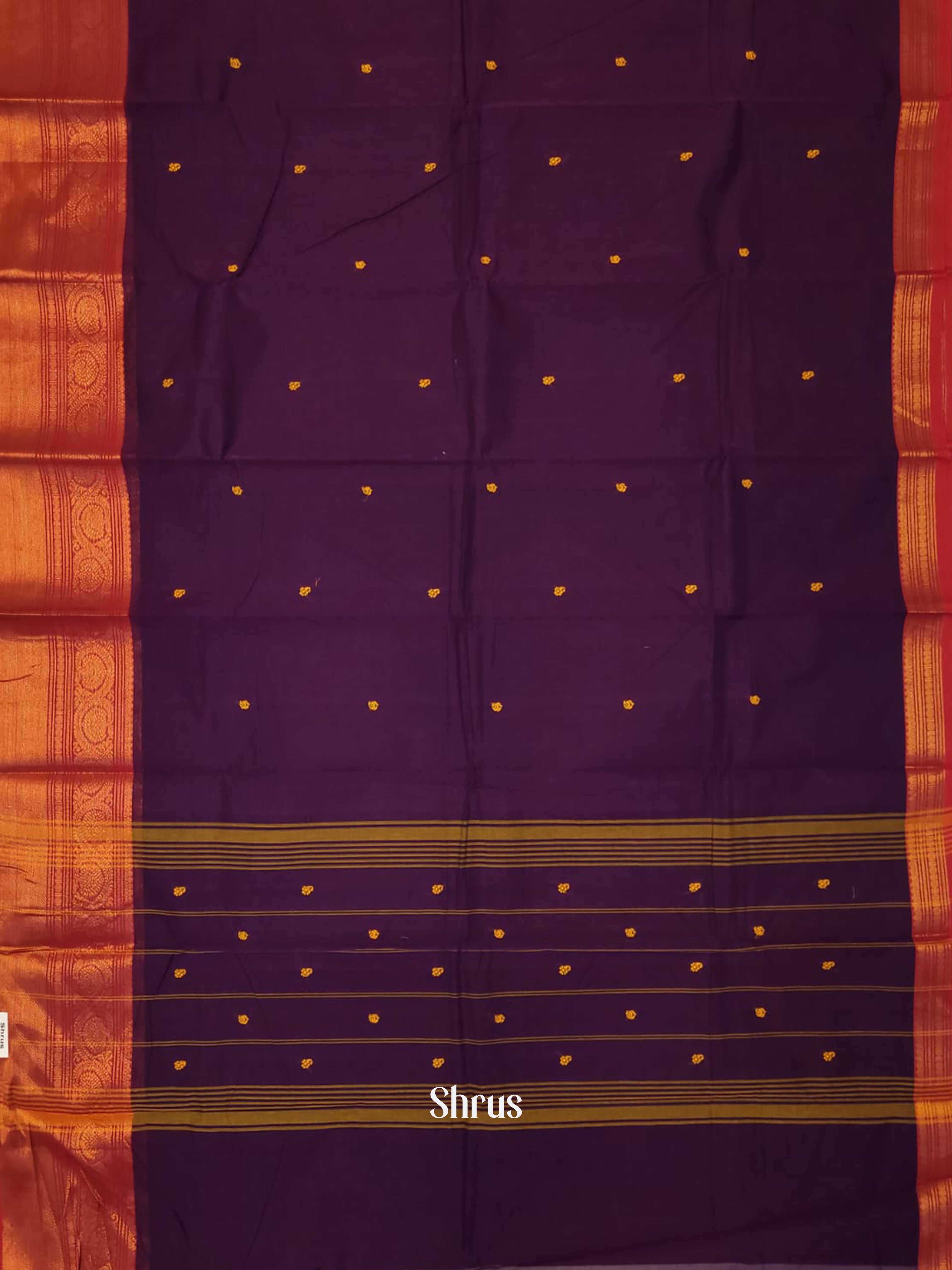 Violet & Red - Chettinad Cotton Saree