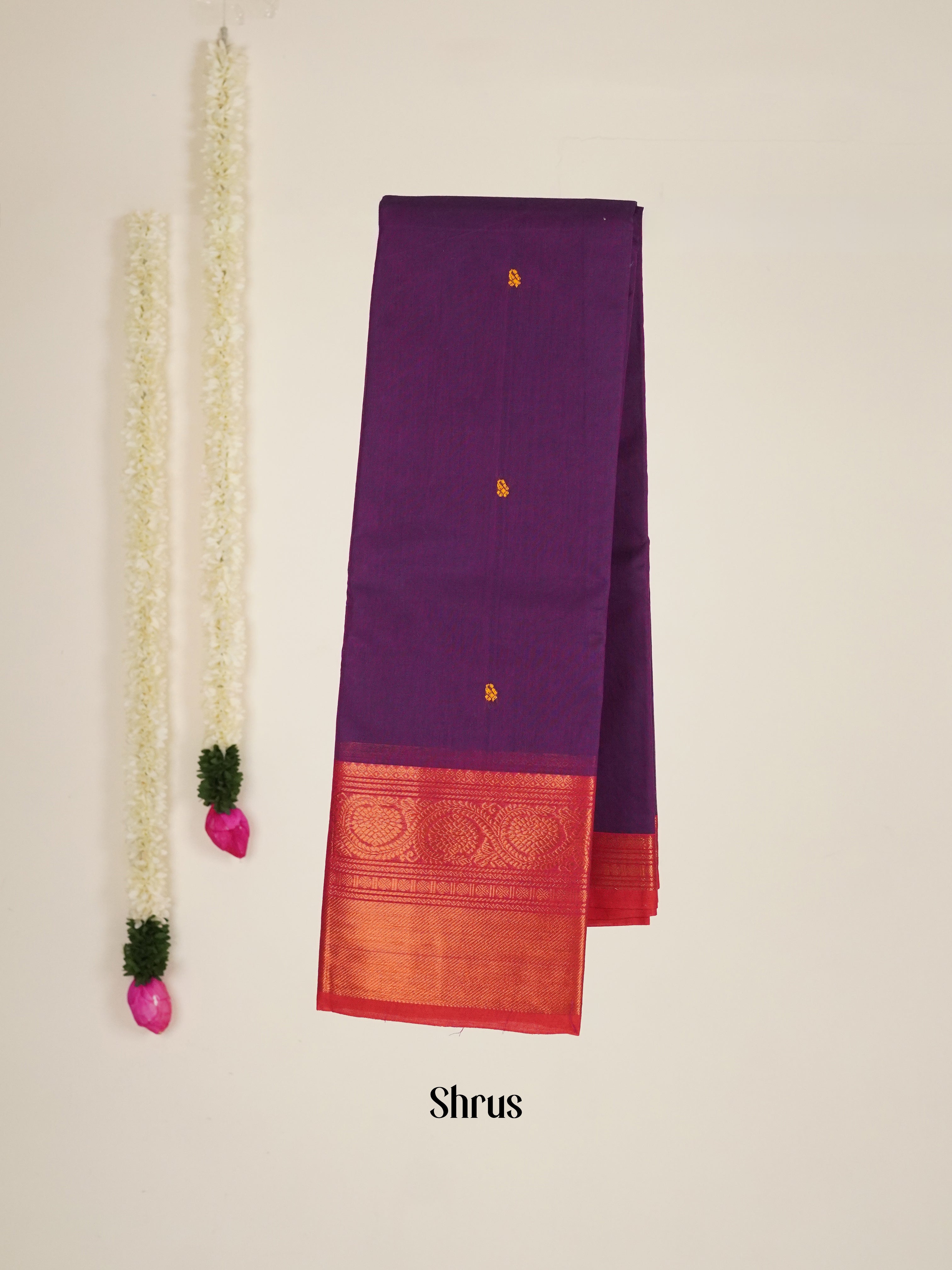 Violet & Red - Chettinad Cotton Saree