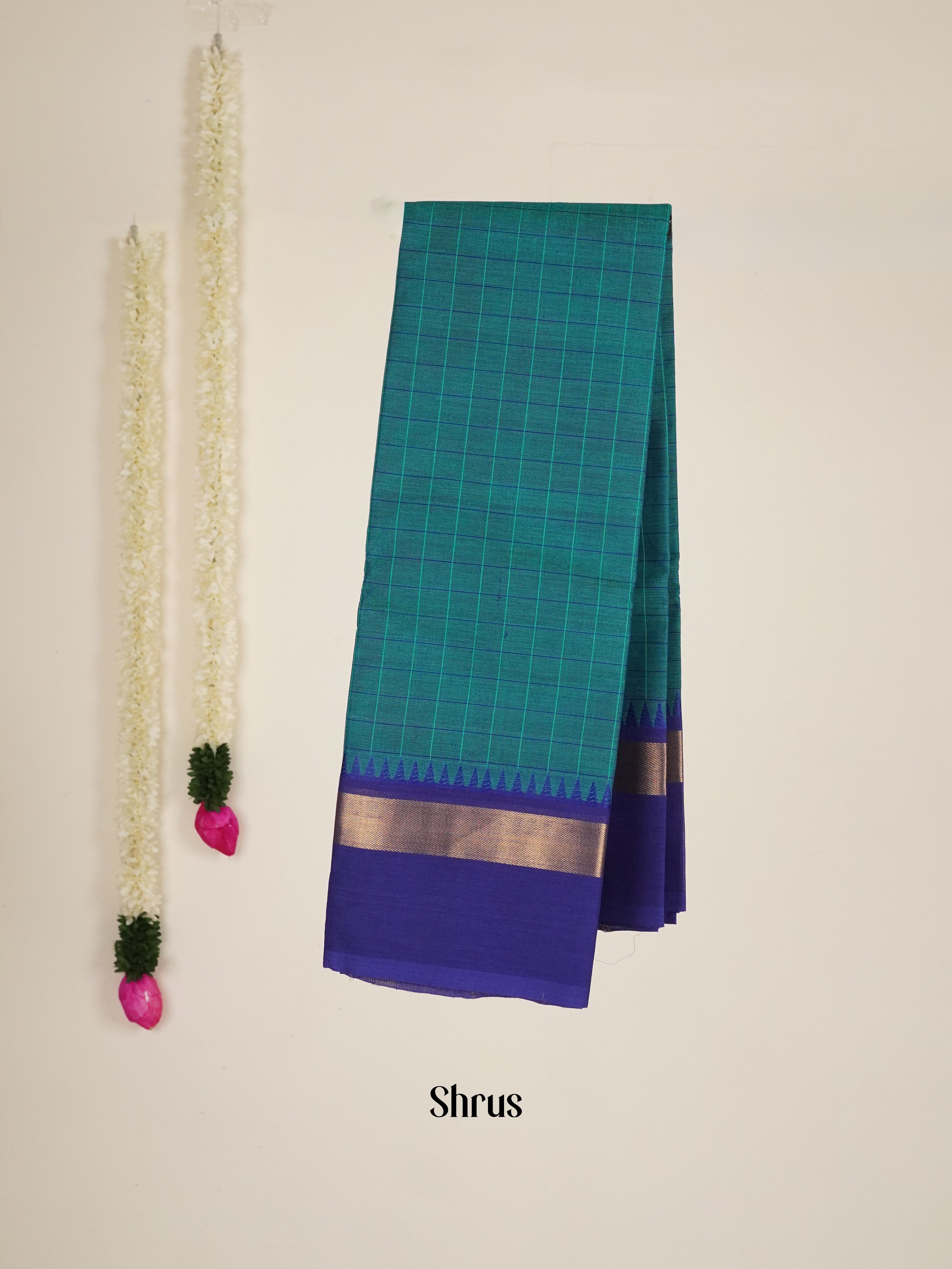 Teal & Blue - Chettinad Cotton Saree