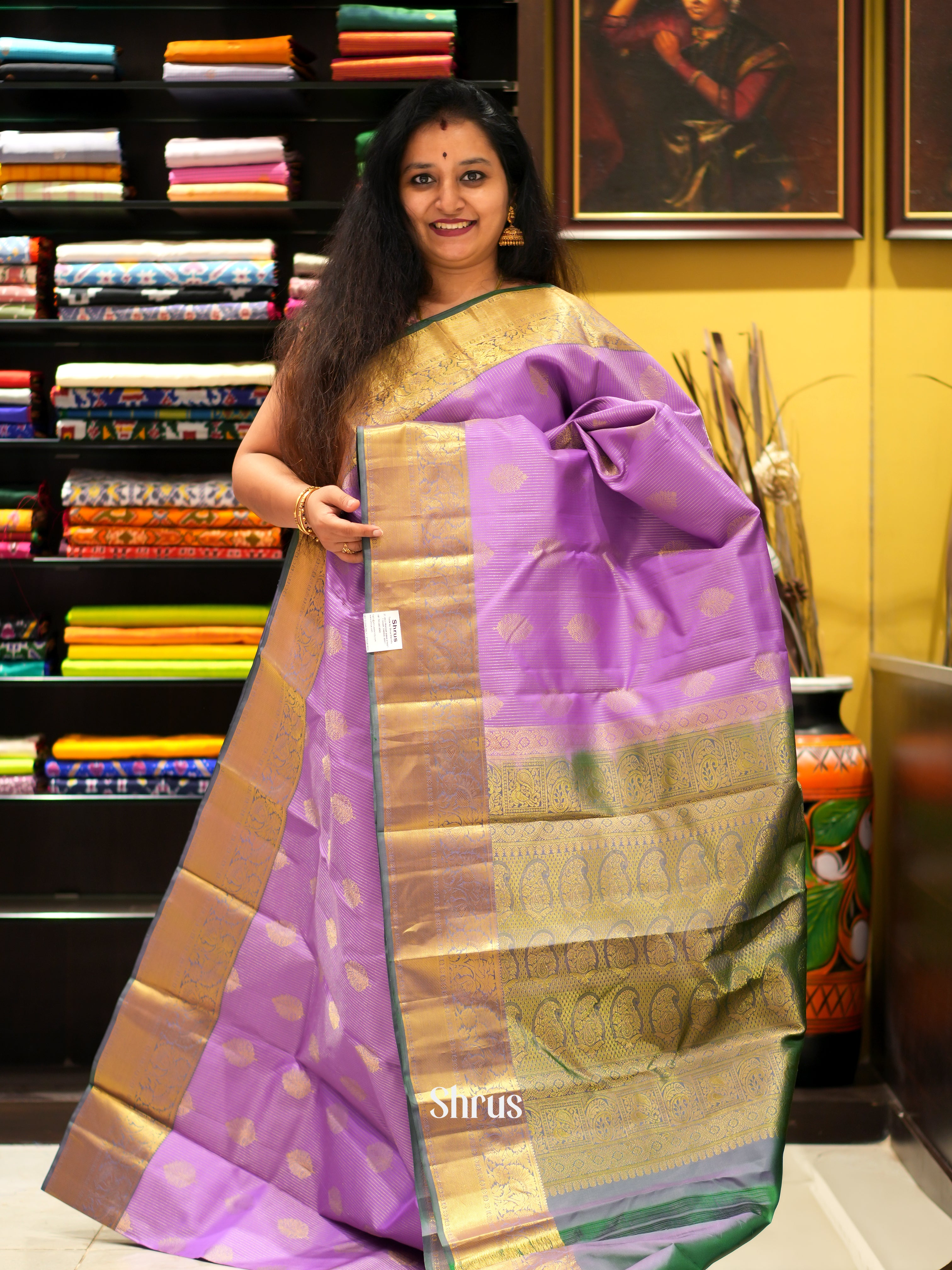 Purple & Green - Kanchipuram silk saree