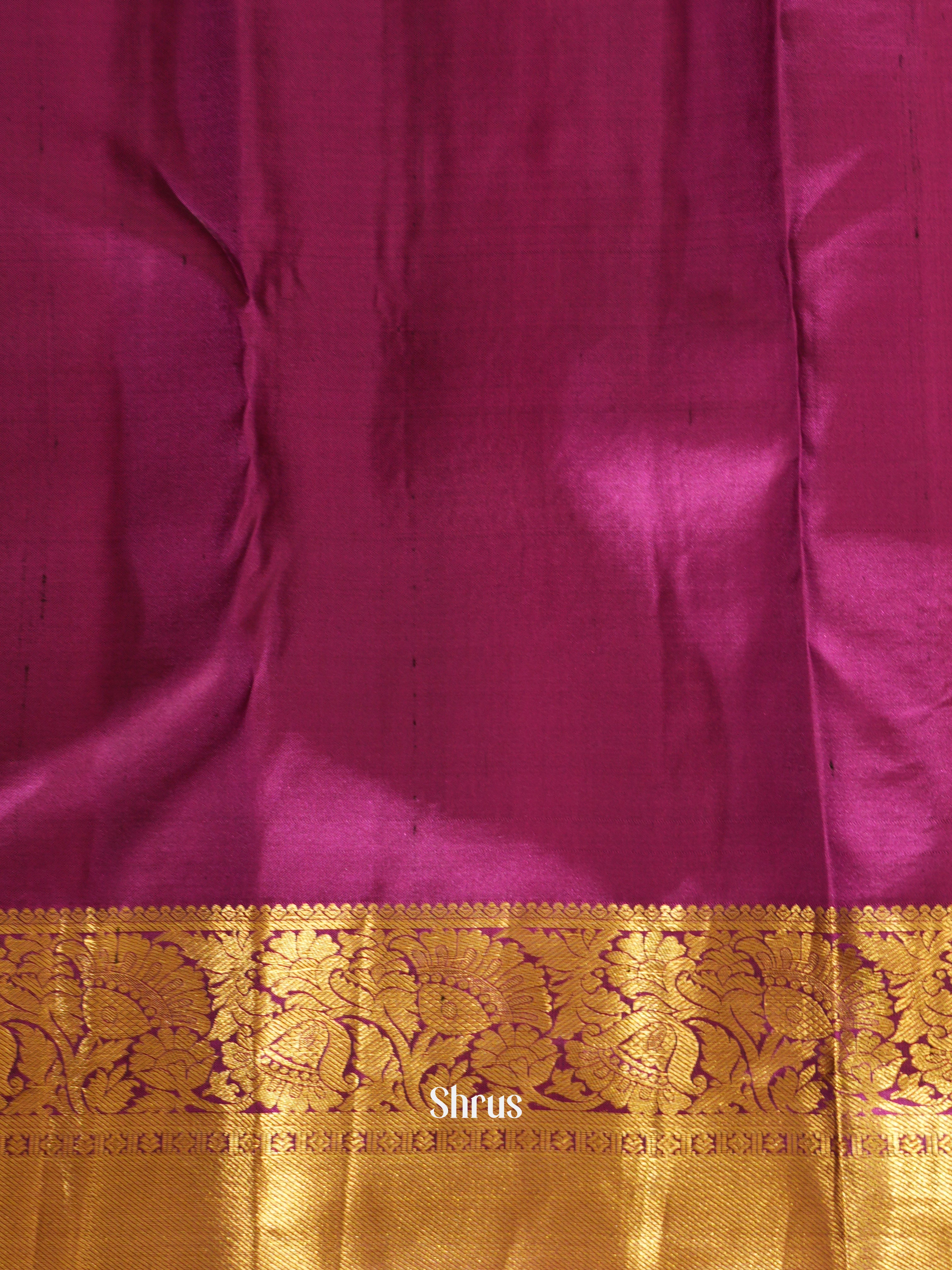 Goldish Grey & Purple - Kanchipuram silk saree