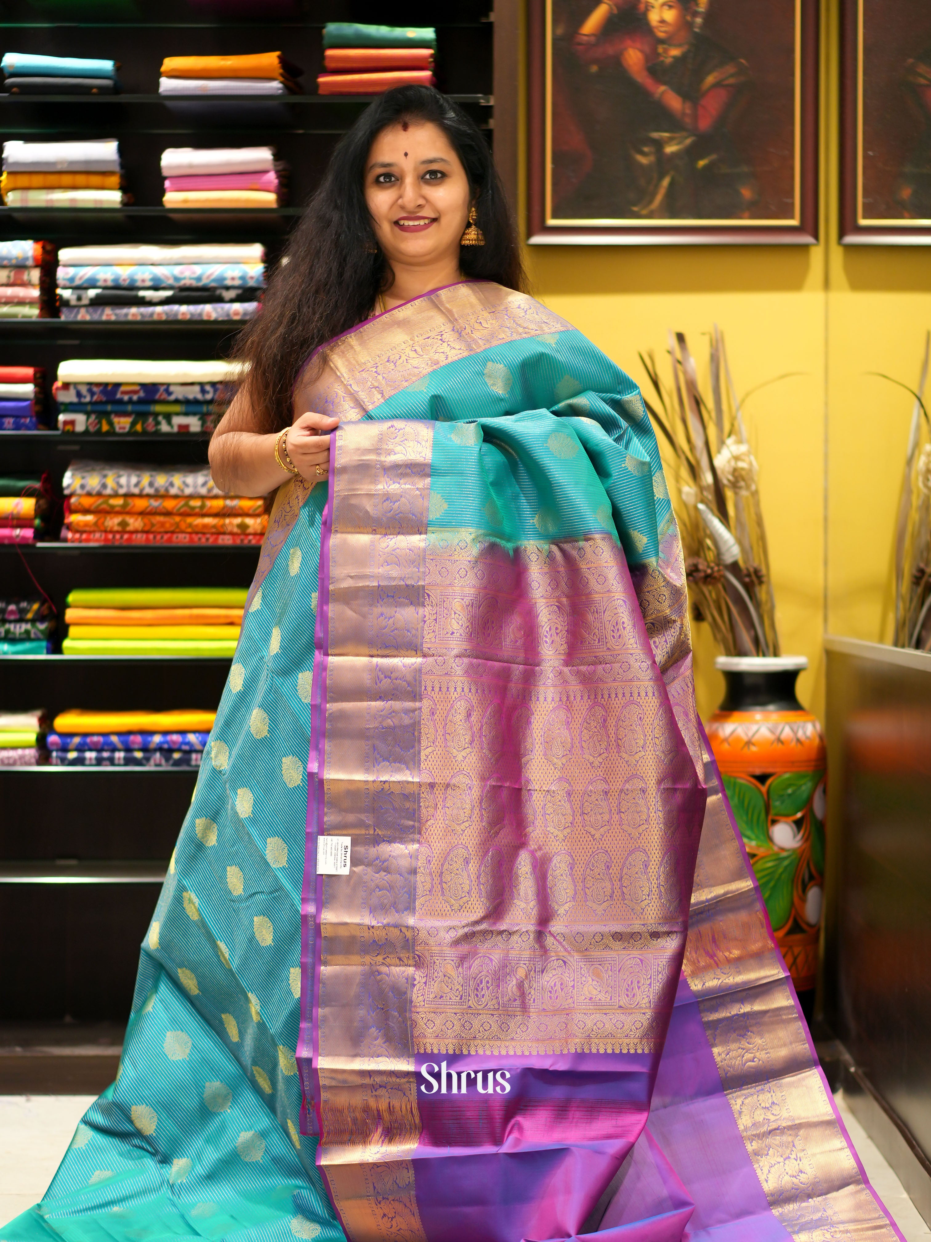 Blue & Purple - Kanchipuram silk saree