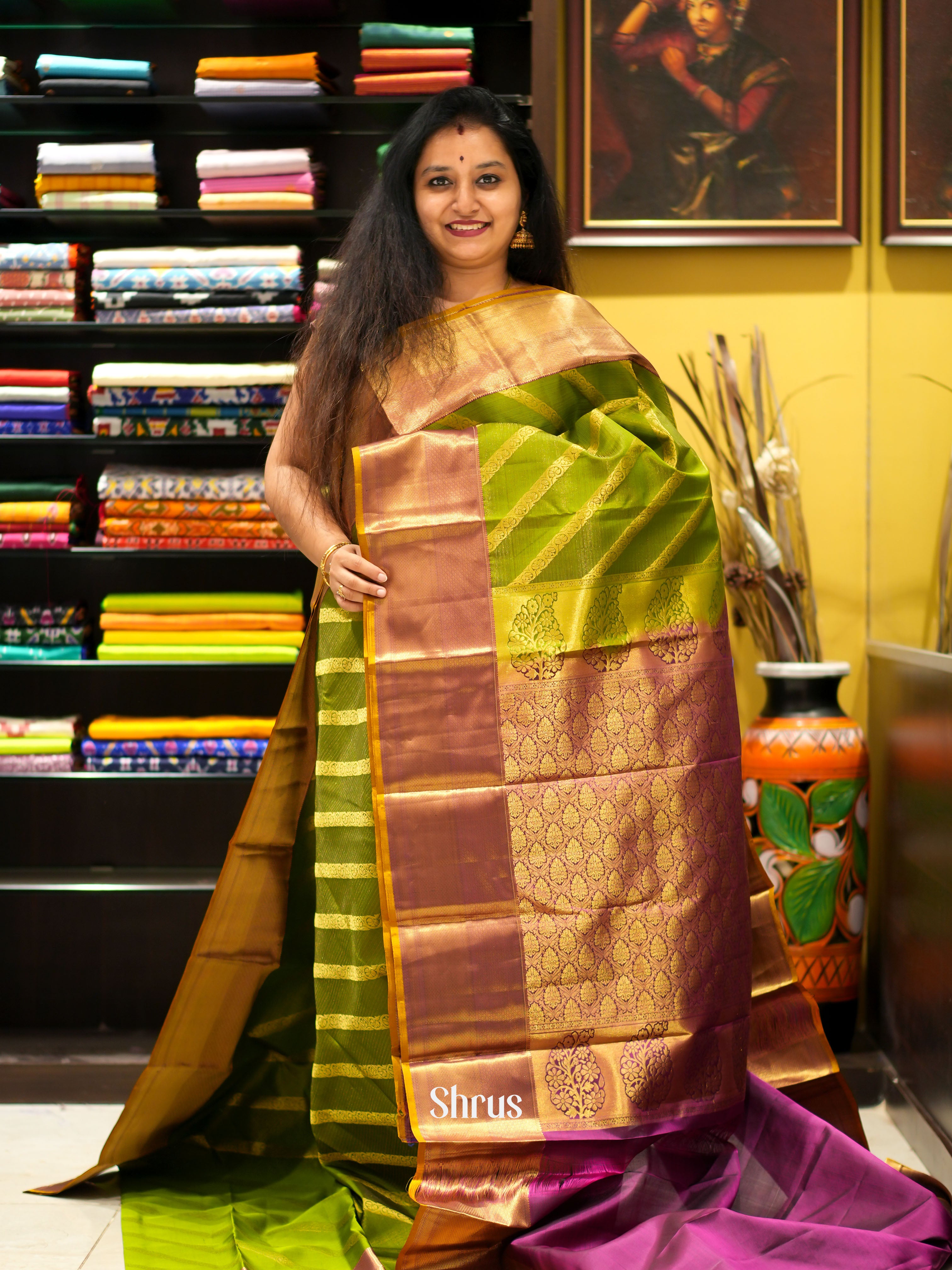 Green & Purple- Kanchipuram silk saree