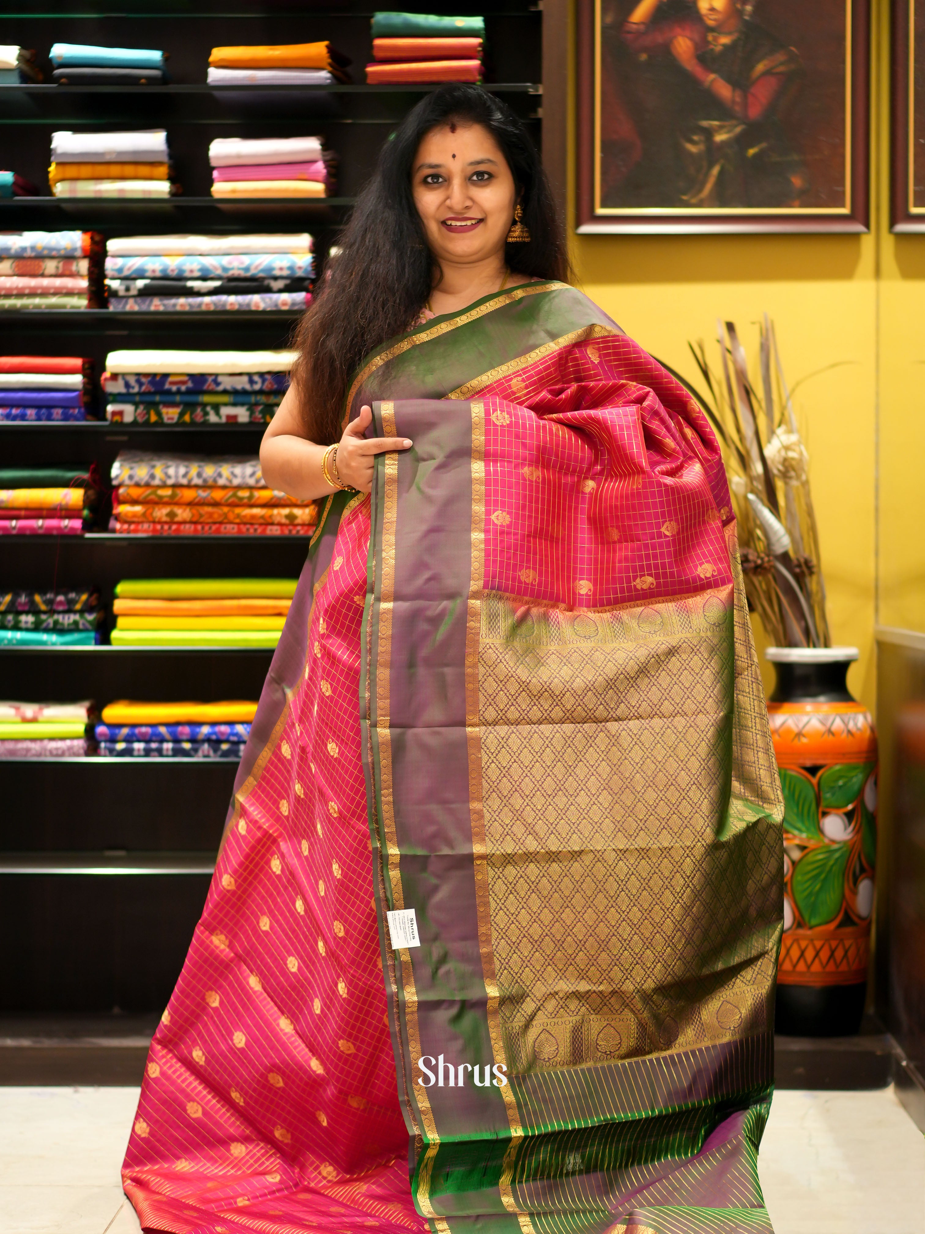 Red & Green - Kanchipuram silk saree