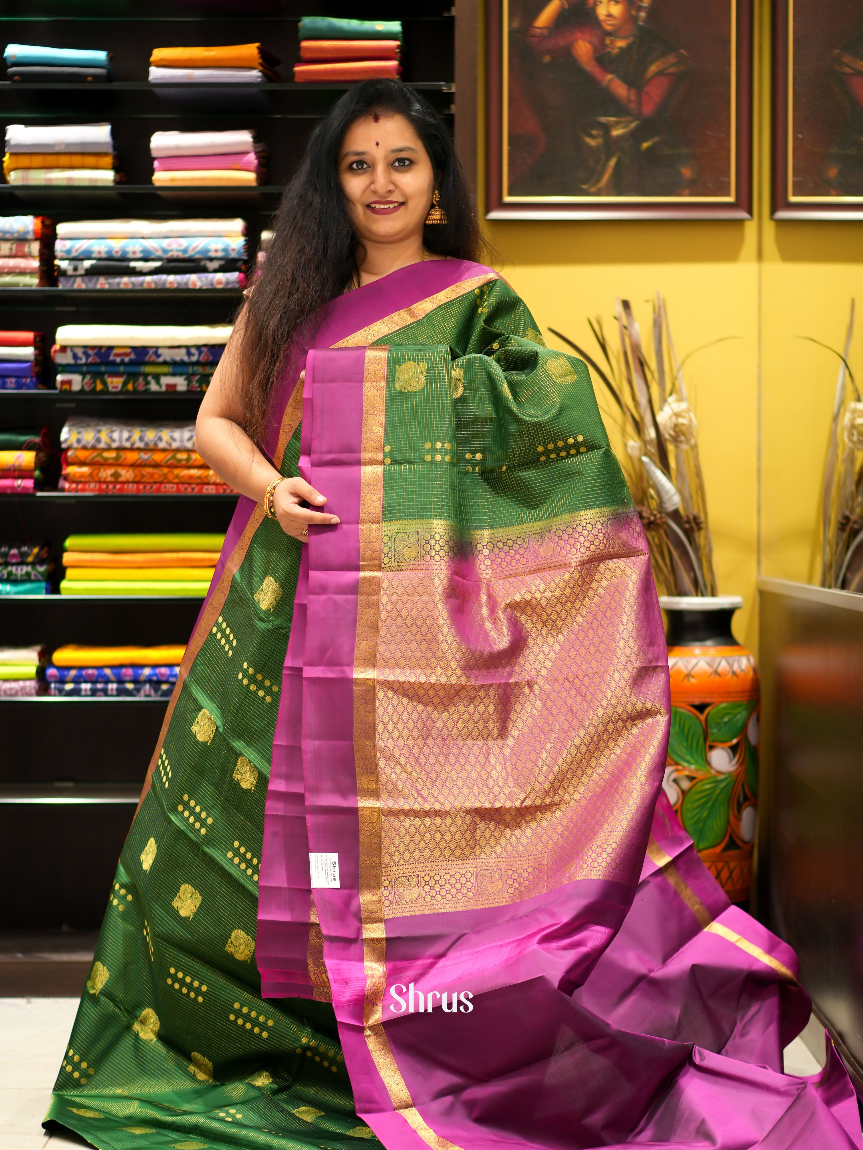 Green & Purple - Kanchipuram silk saree