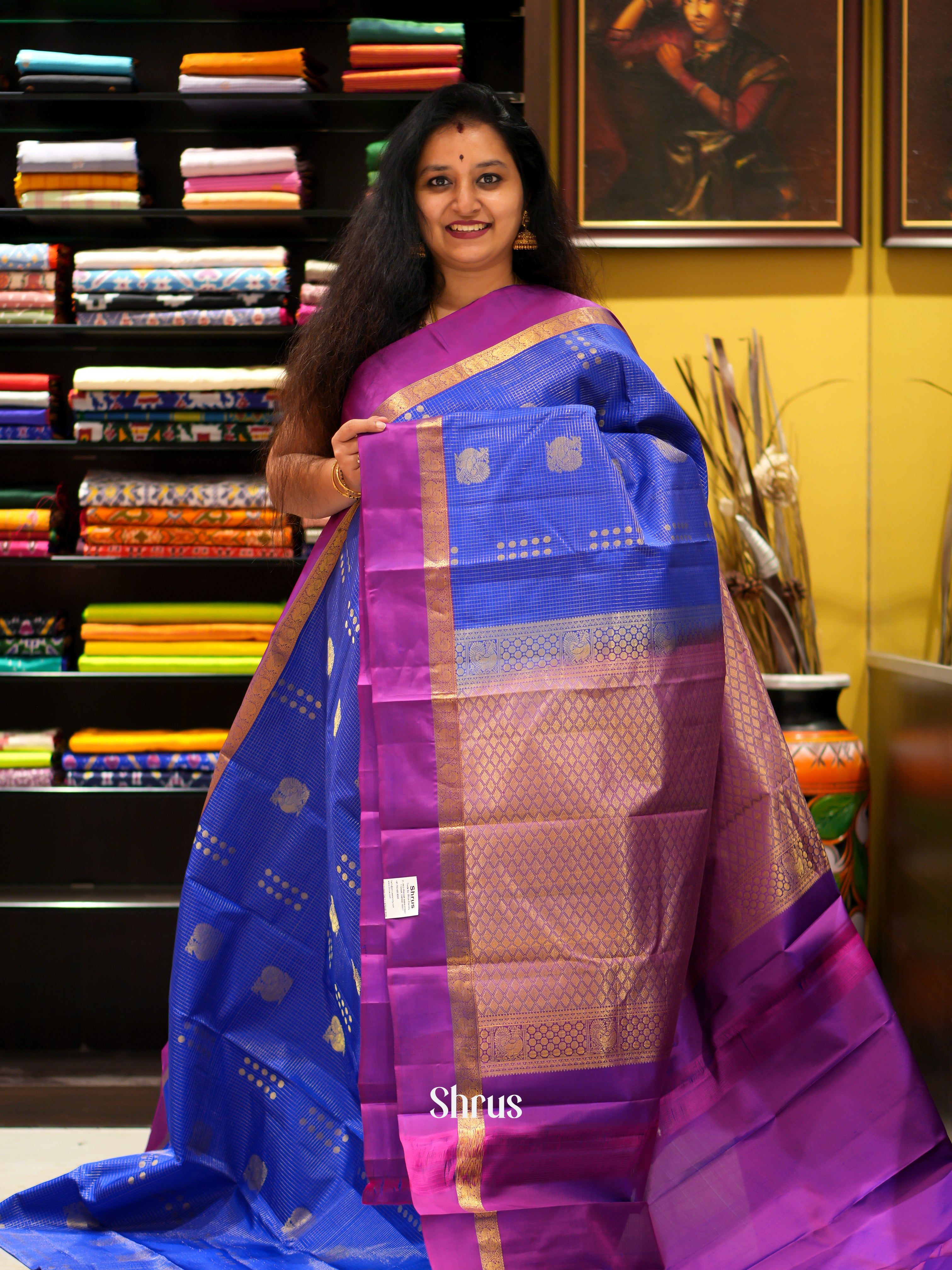 Blue & Purple - Kanchipuram silk saree