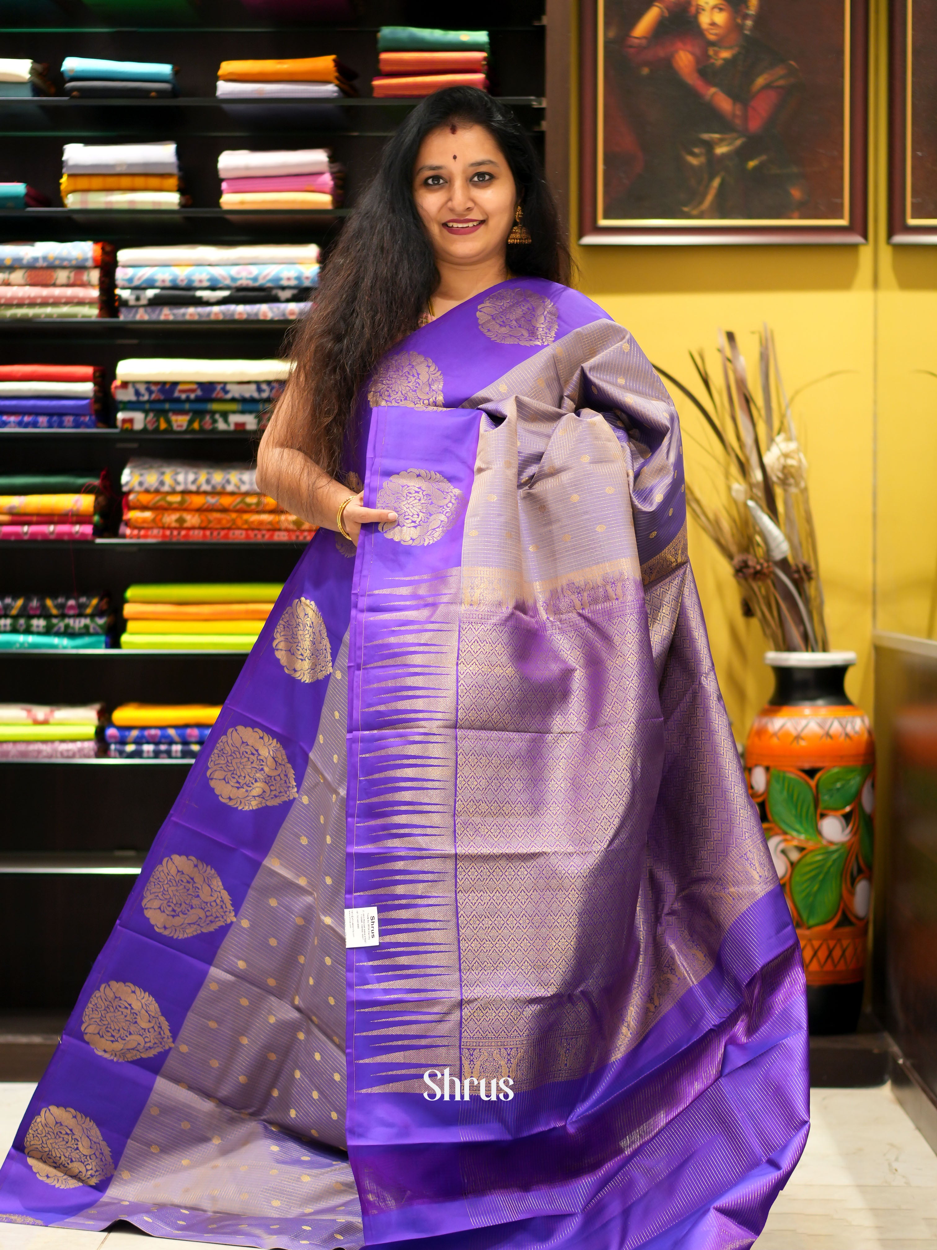 Mild Lavender & Purple- Kanchipuram silk saree