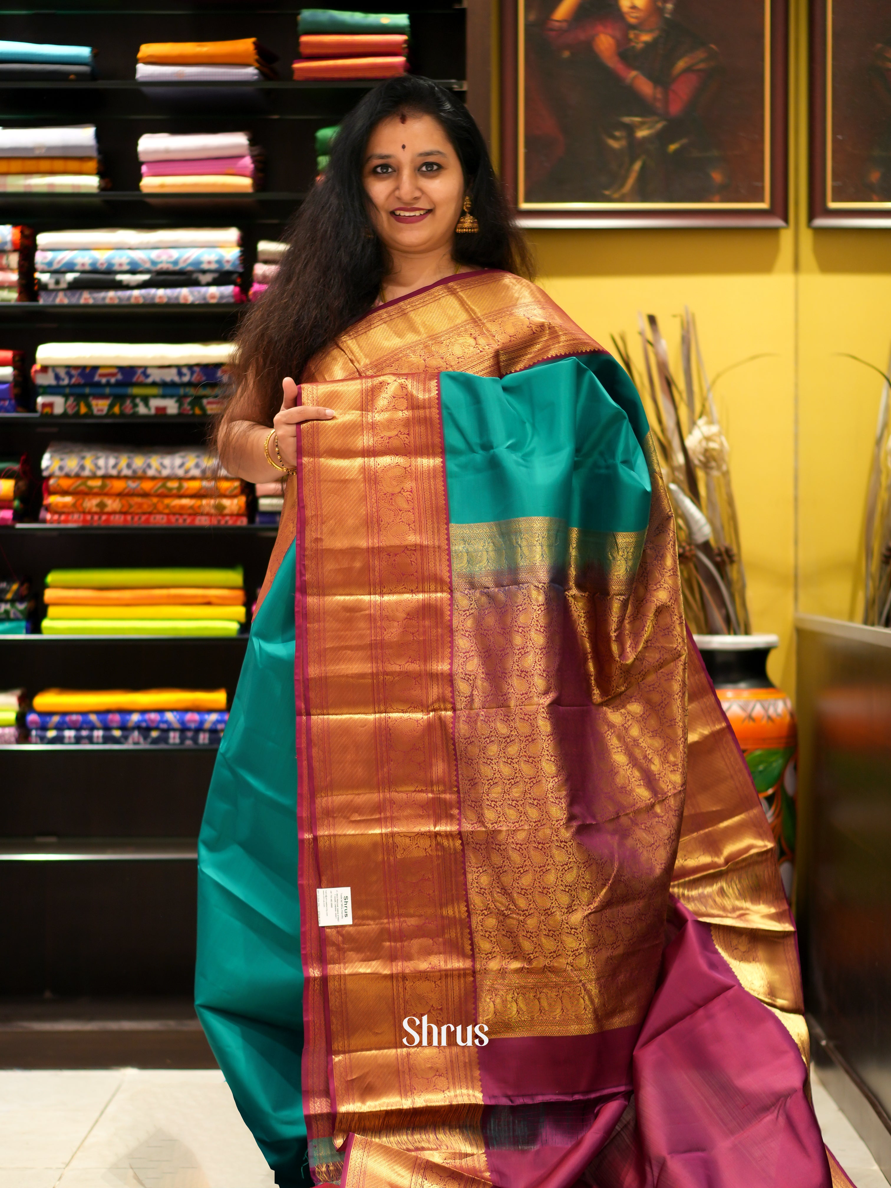 Green & Maroon - Kanchipuram silk saree