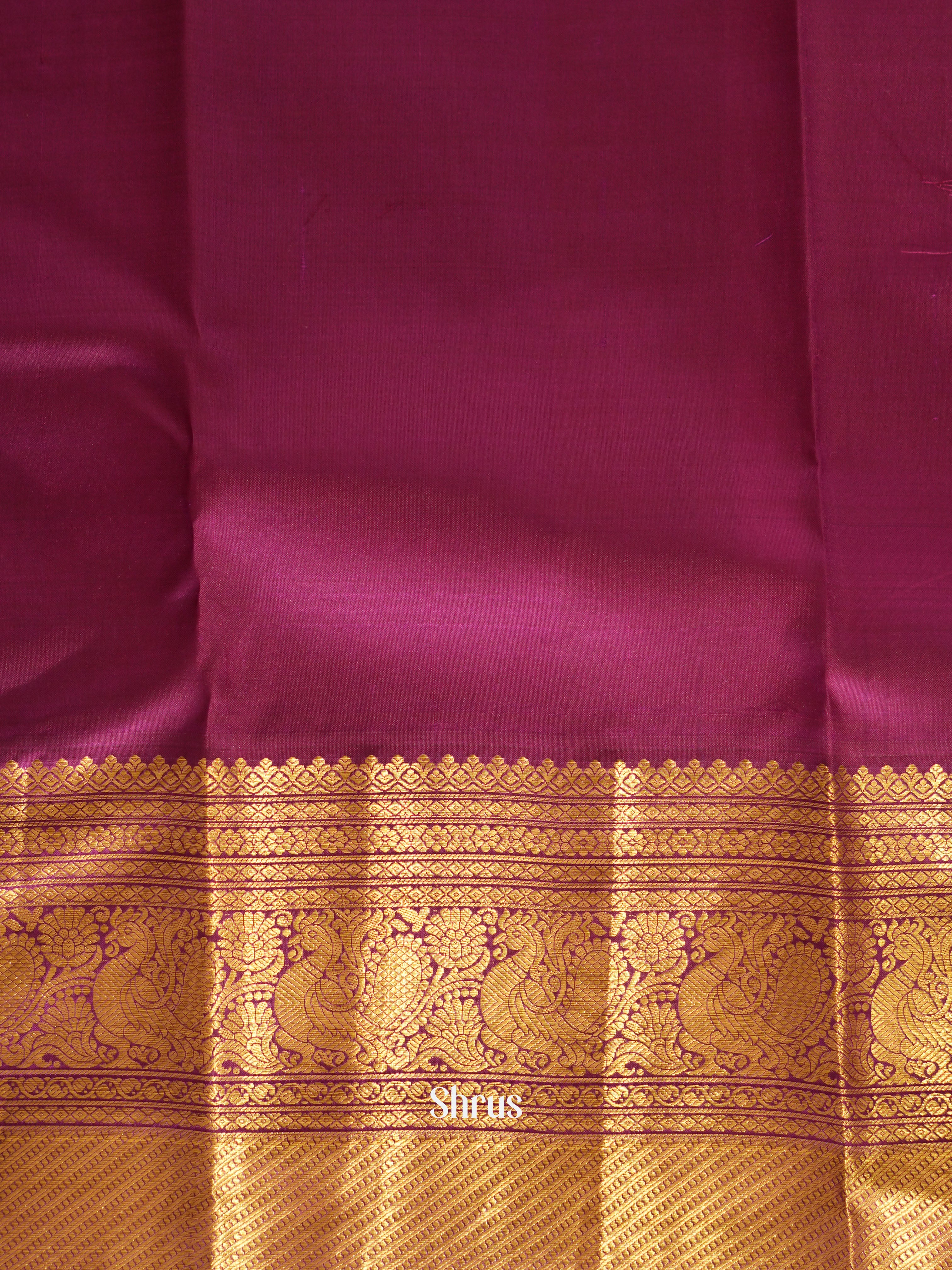 Mustardy Green  & Purple - Kanchipuram silk saree