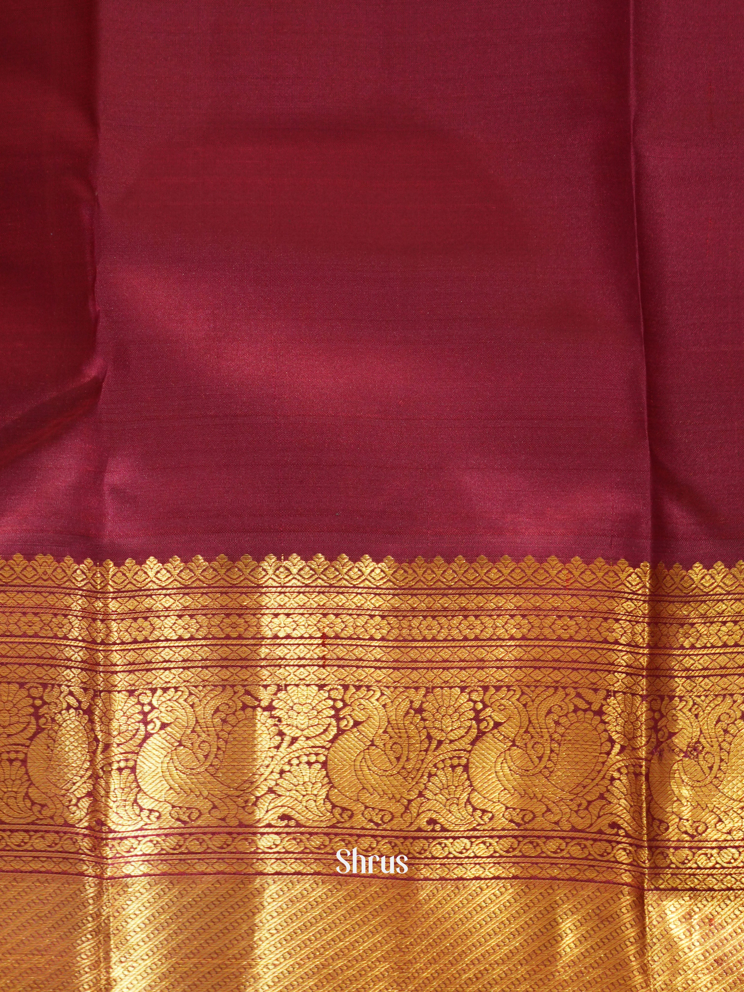 Blue & Maroon - Kanchipuram silk saree