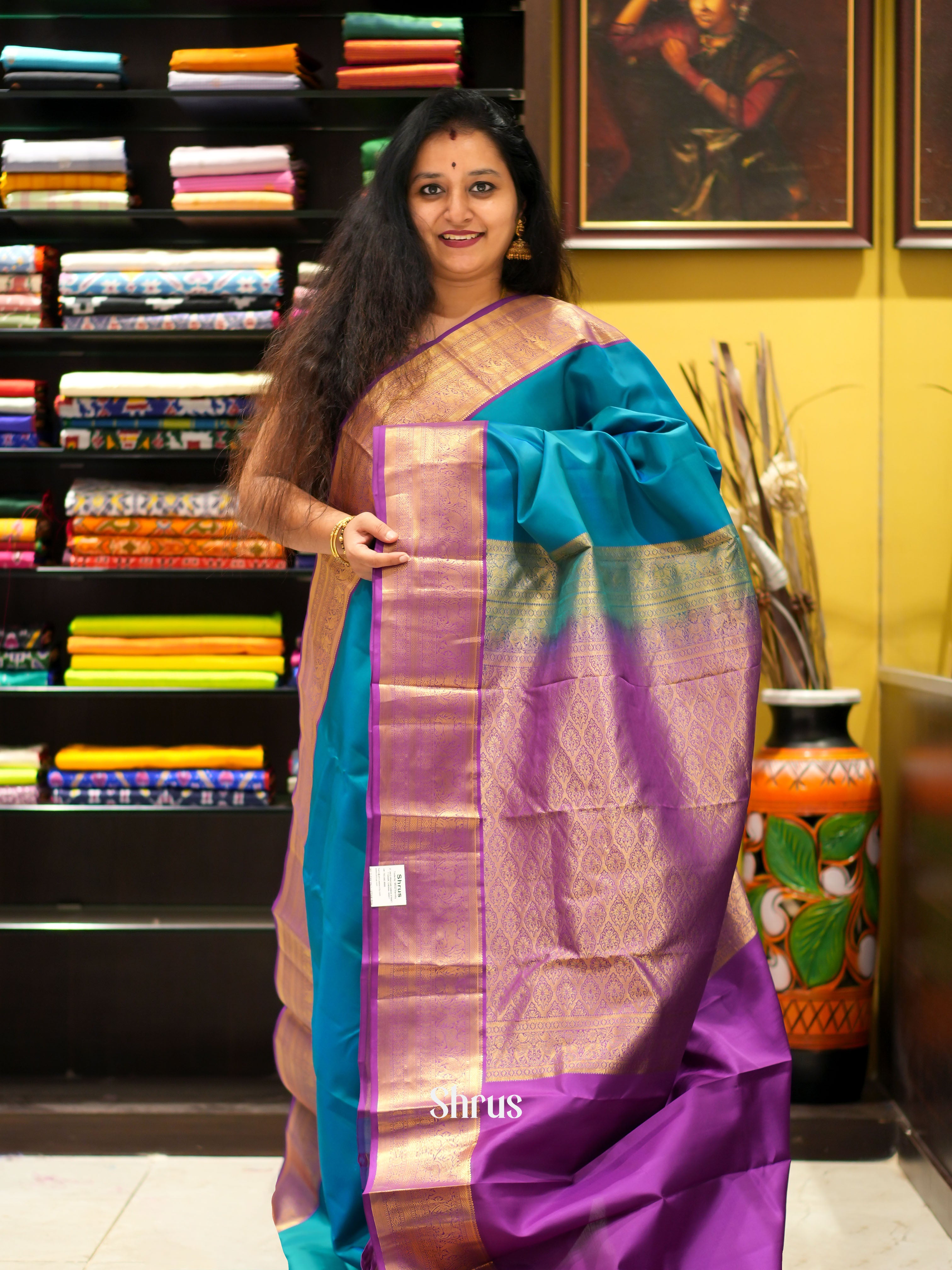 Blue & Purple - Kanchipuram silk saree