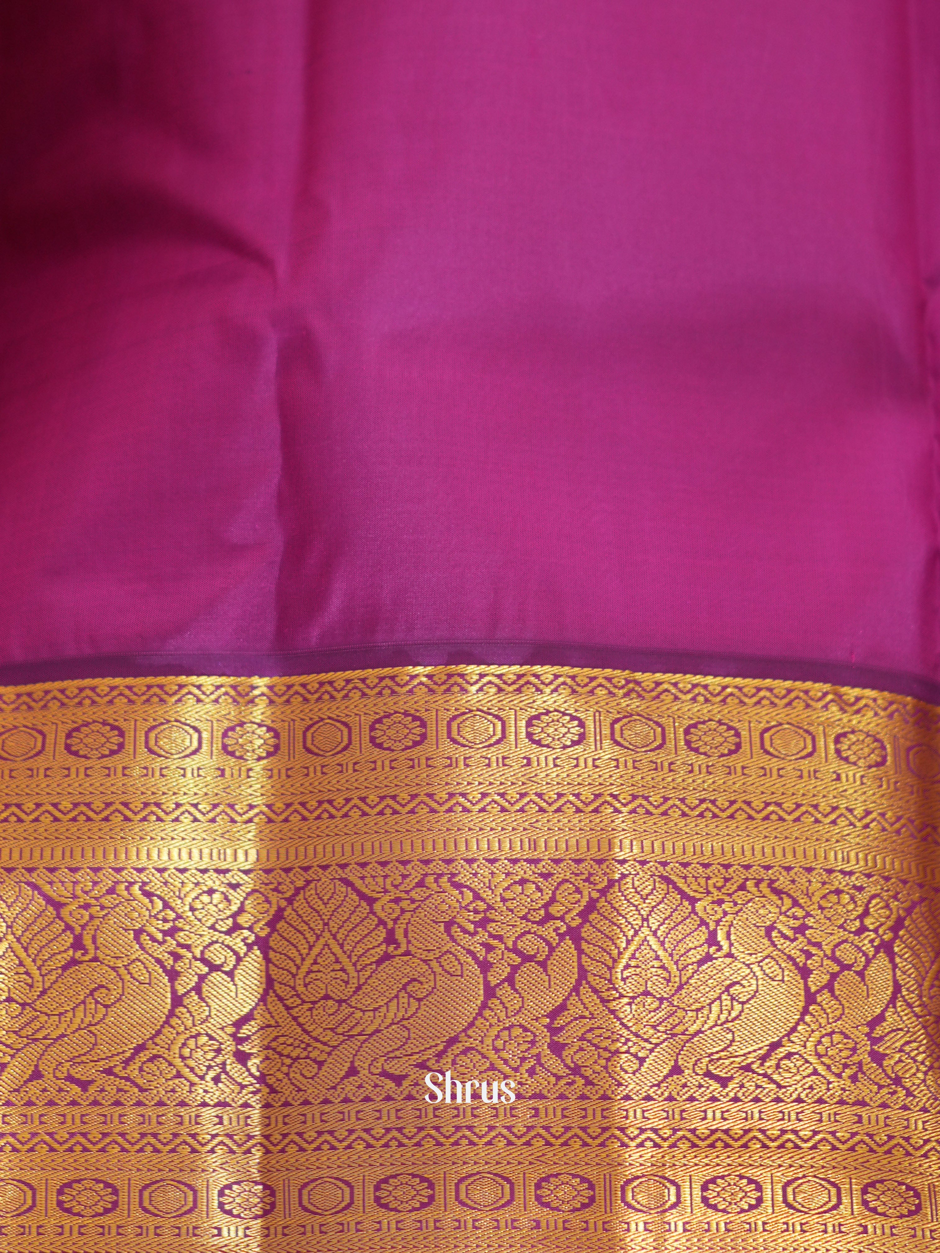 Orange & Purple - Kanchipuram silk saree