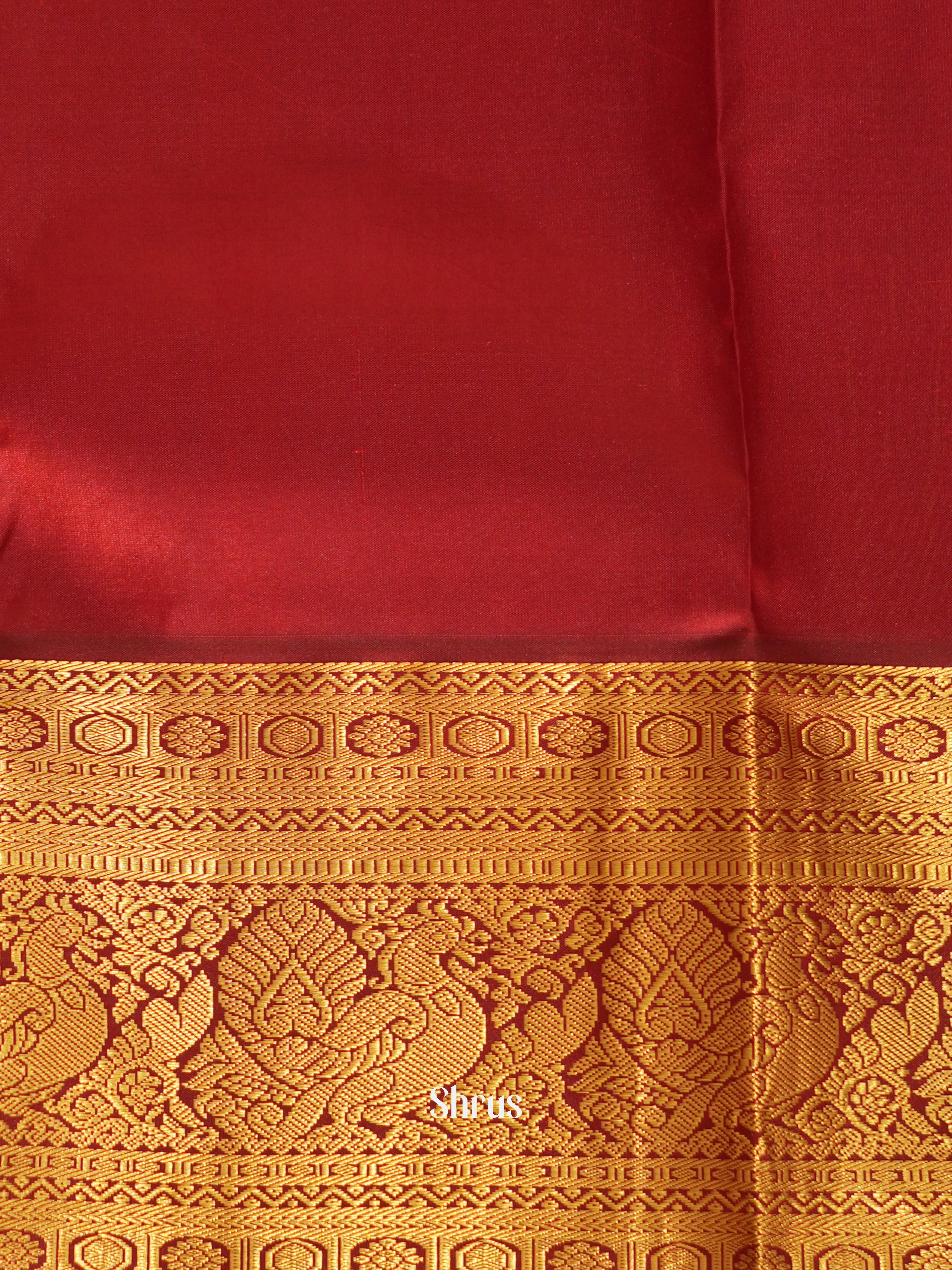 Peacock Blue & Maroon - Kanchipuram silk saree