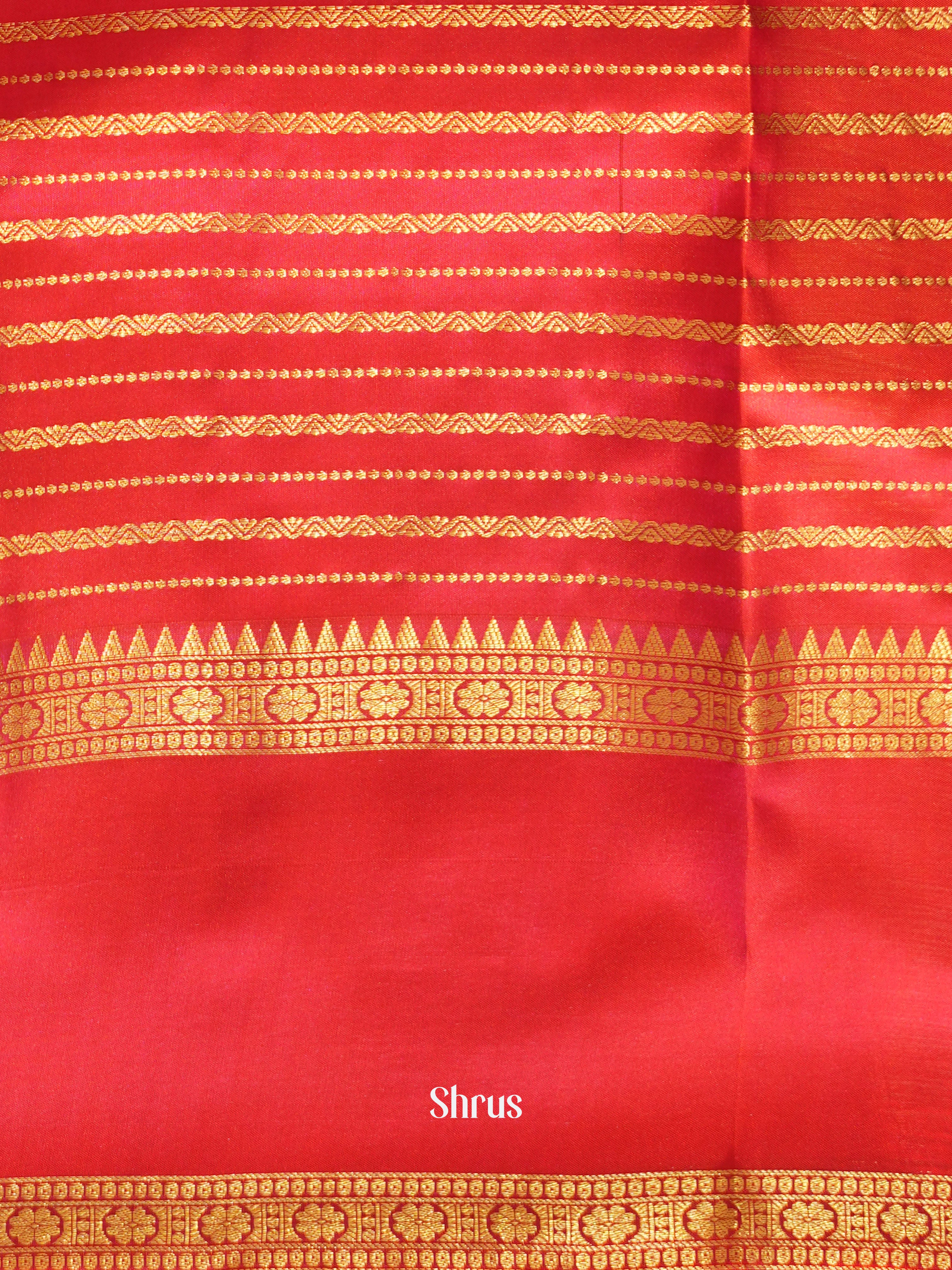 Red(Single Tone) - Kanchipuram silk saree