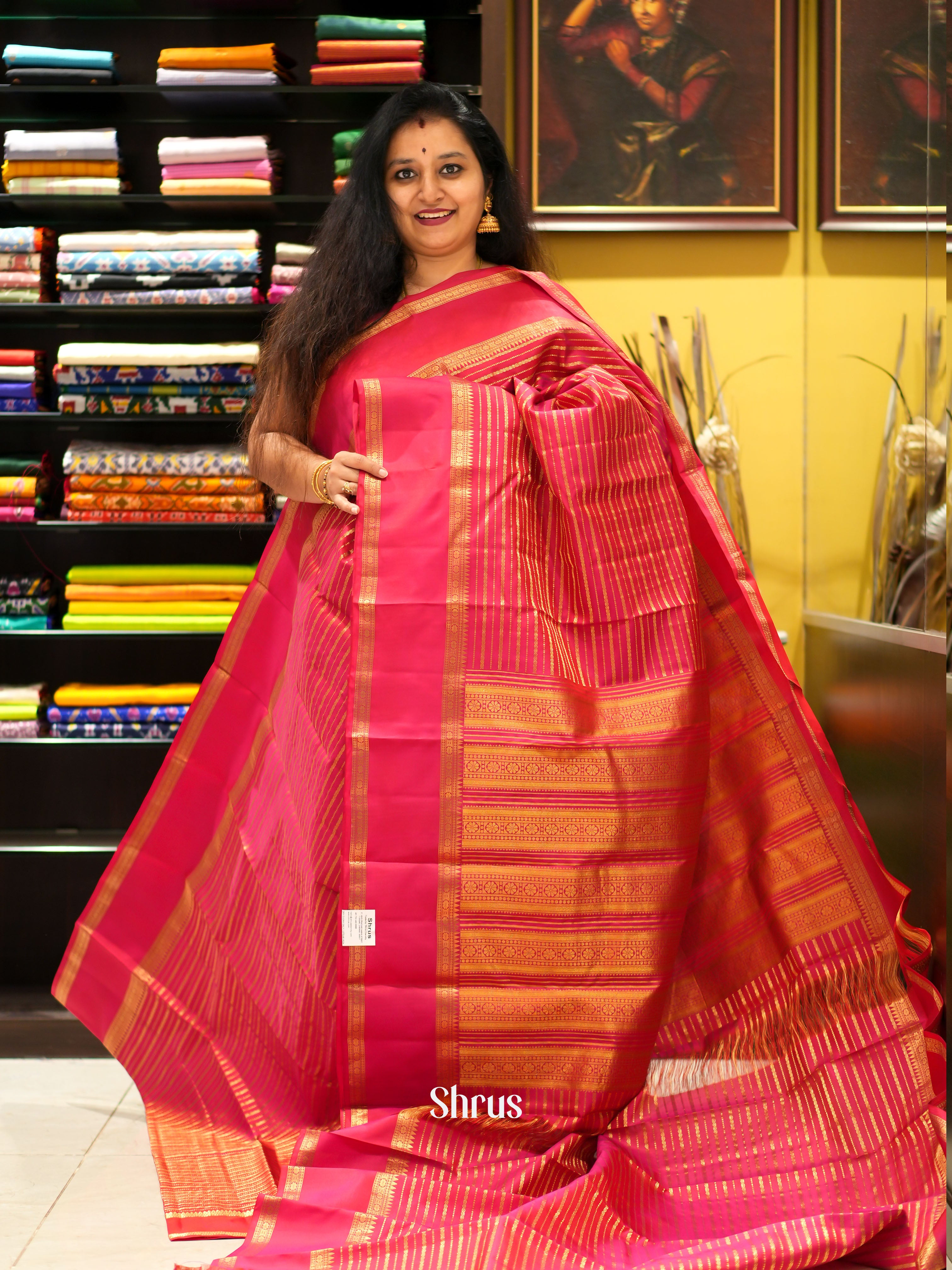 Red(Single Tone) - Kanchipuram silk saree