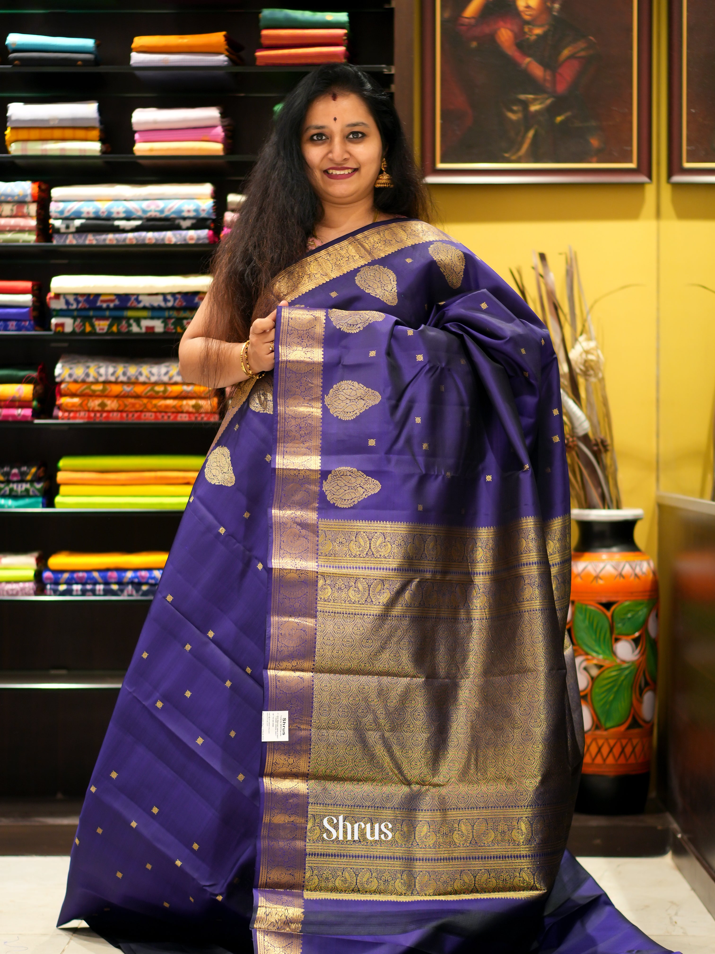 Violet(Single Tone) - Kanchipuram silk saree