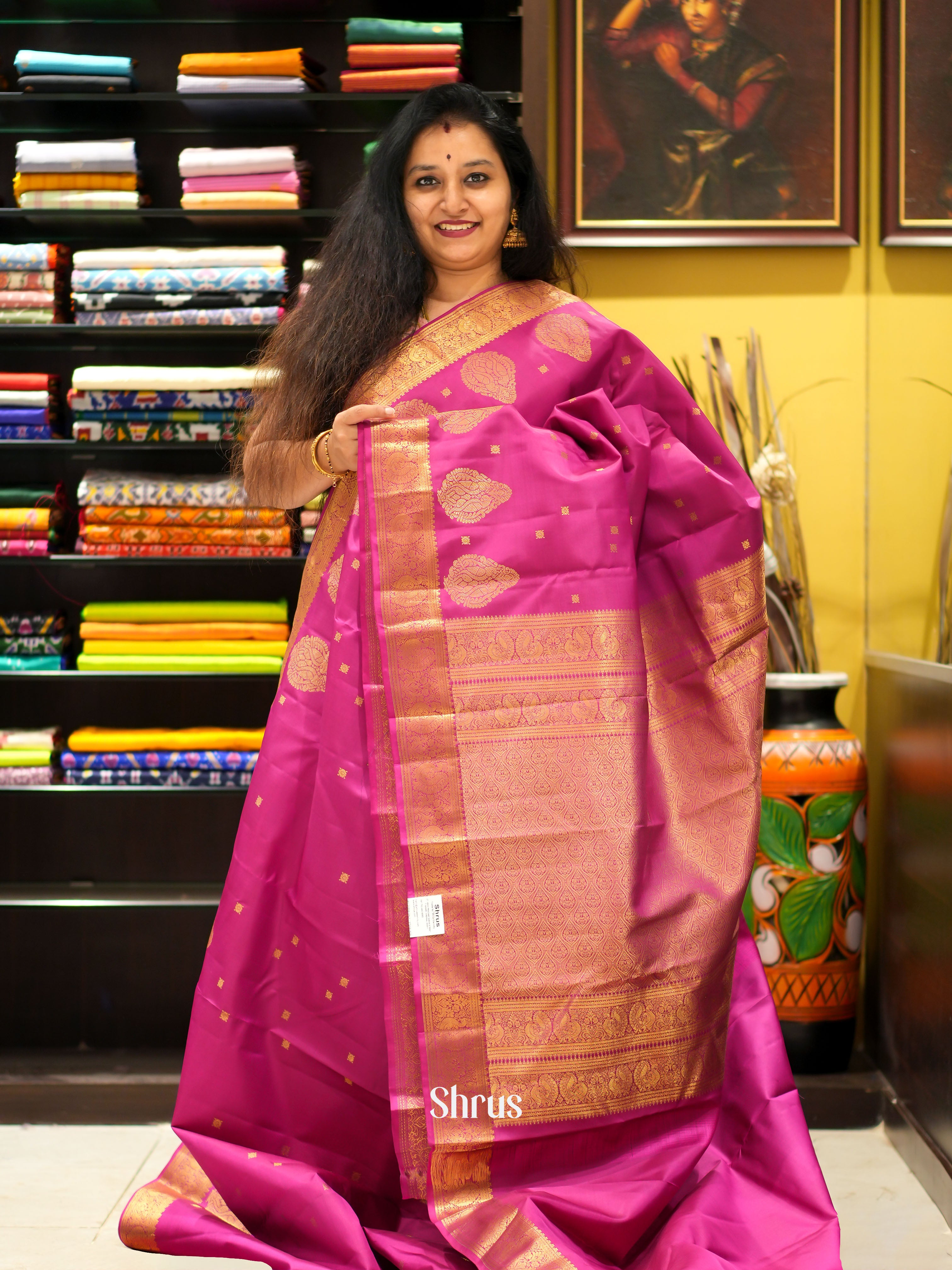 Purple(Single Tone) - Kanchipuram silk saree