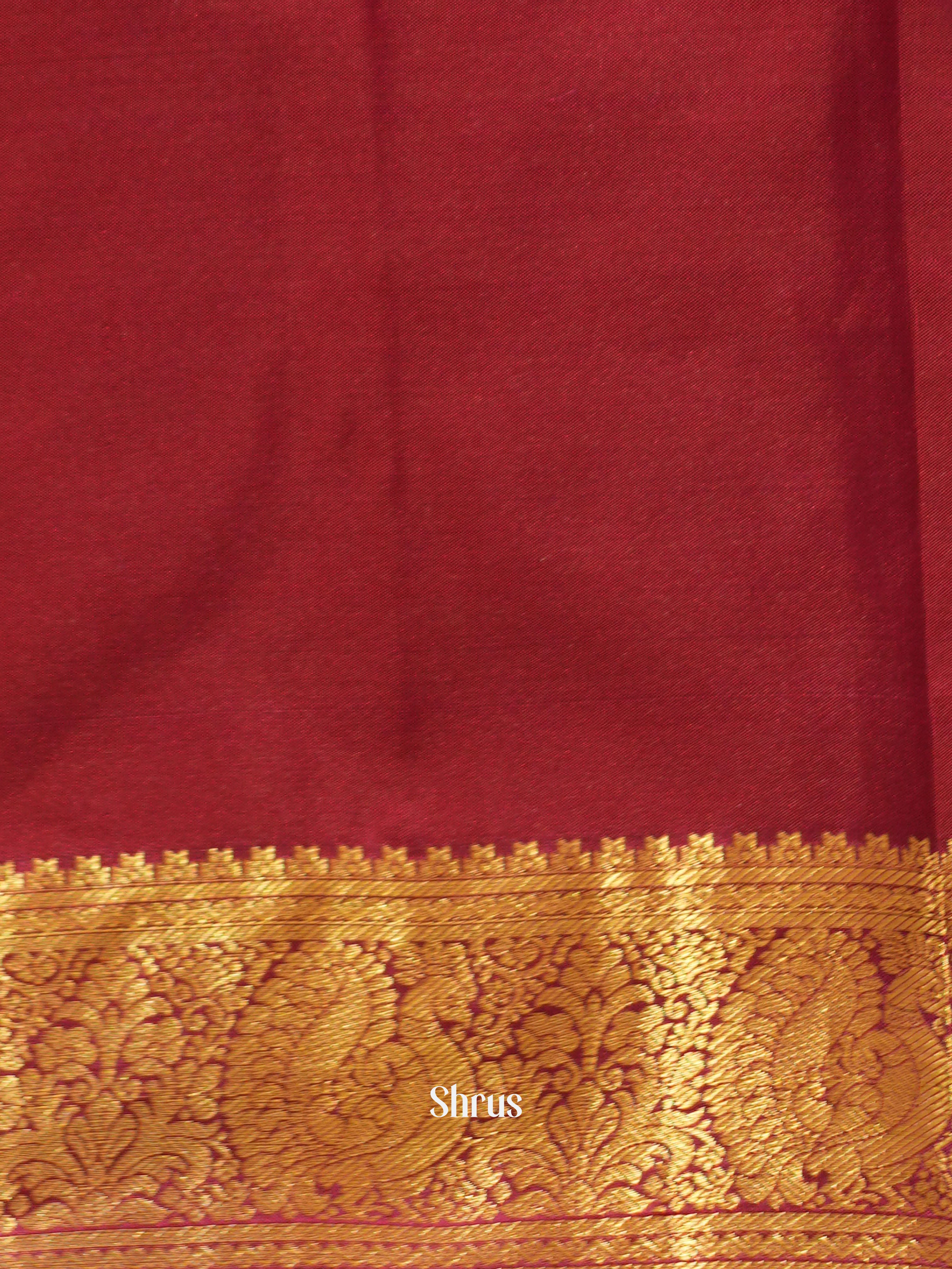 Wine(single Tone) - Kanchipuram silk saree