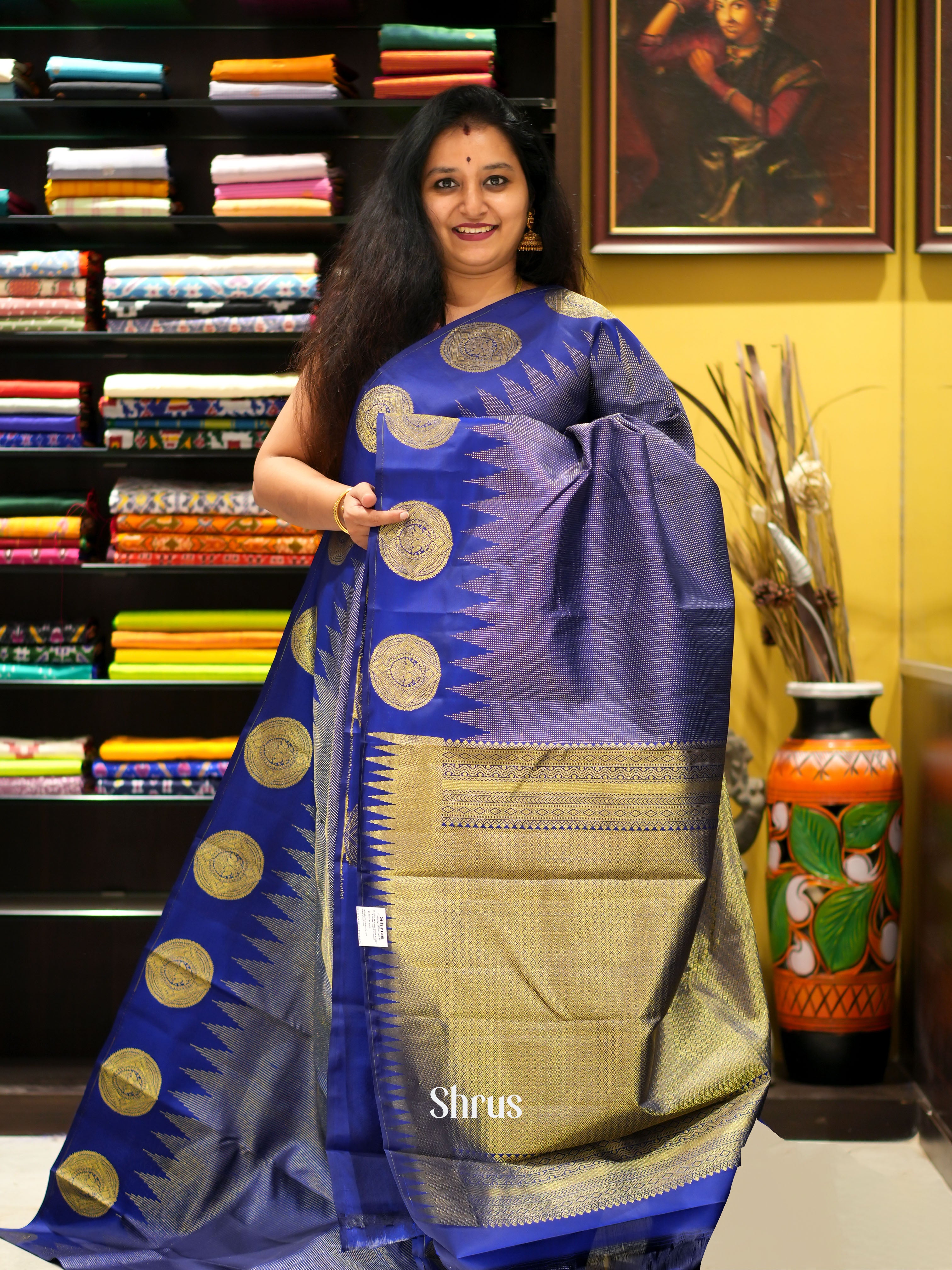 Blue(Single Tone) - Kanchipuram silk saree