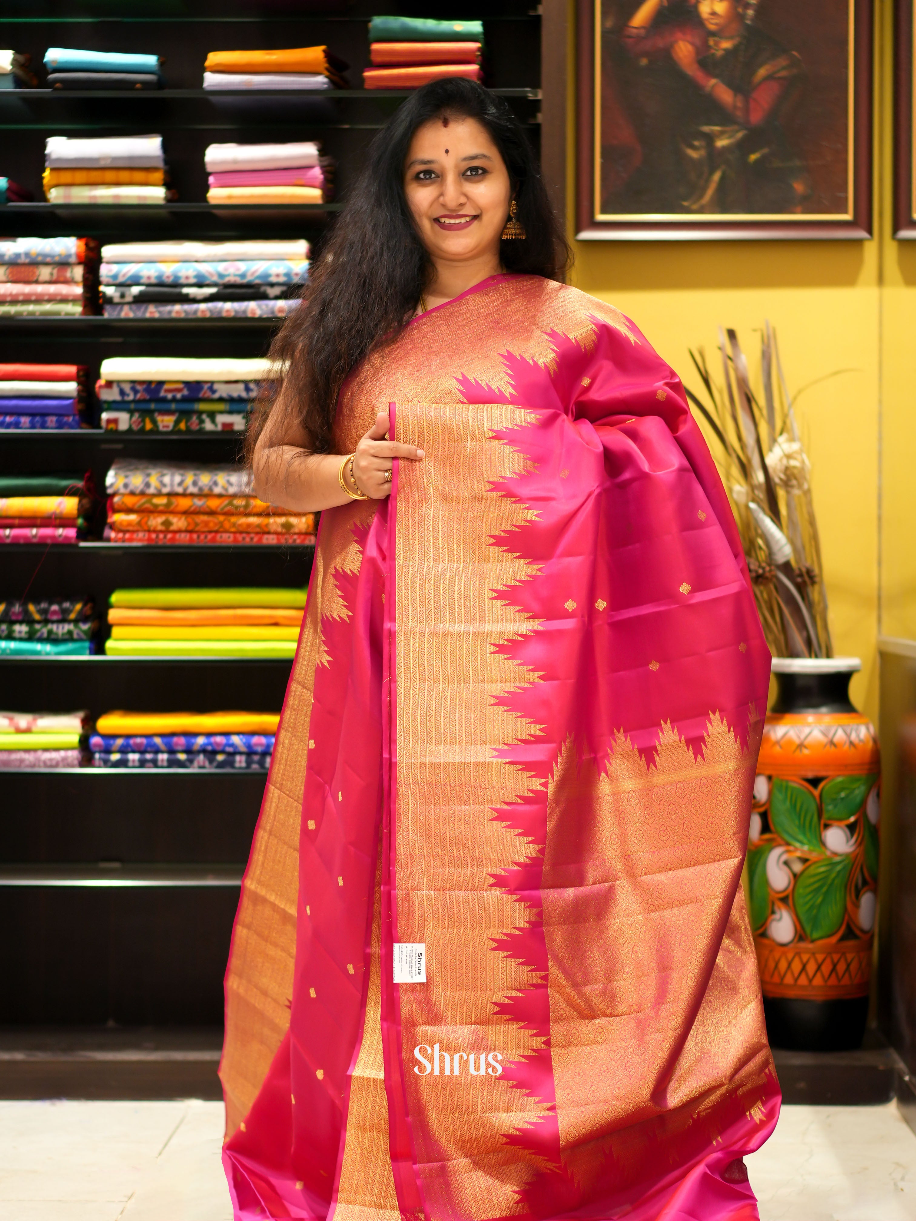 Pink(Single Tone) - Kanchipuram silk saree