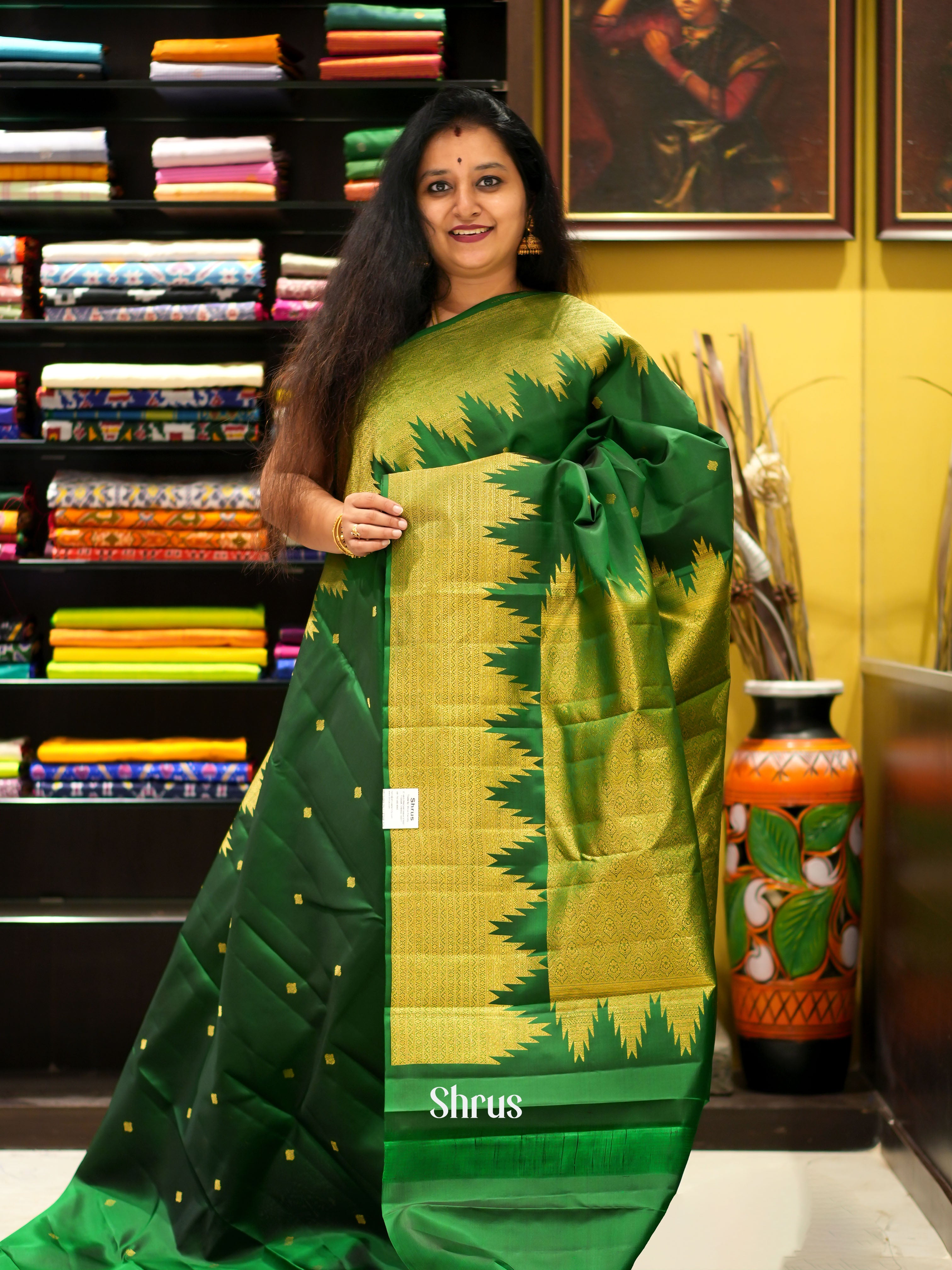 Green(Single Tone) - Kanchipuram silk saree